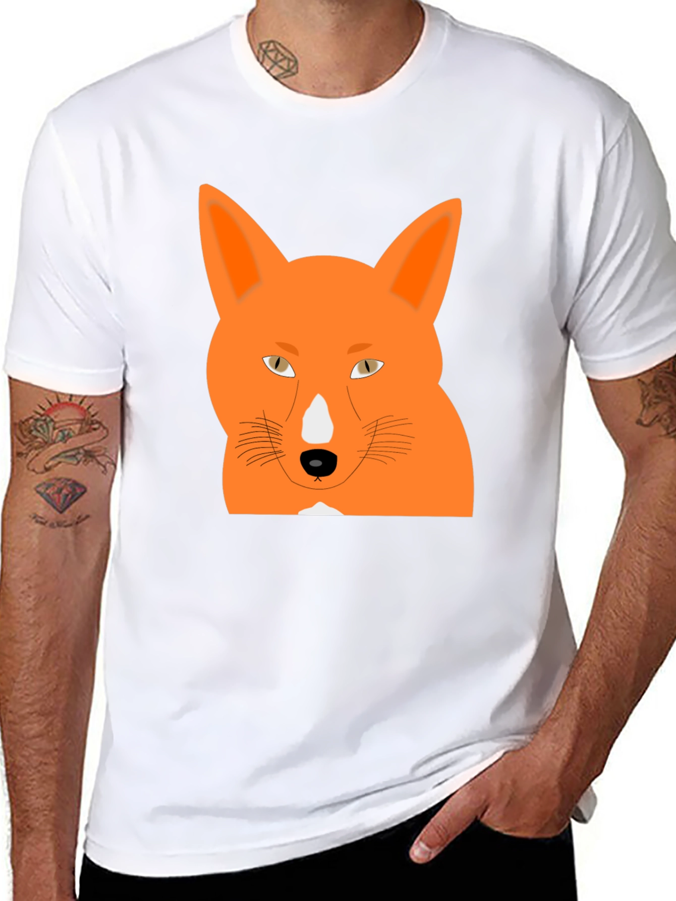 Cool Fox Graphic Tee - Black Cotton T-Shirt