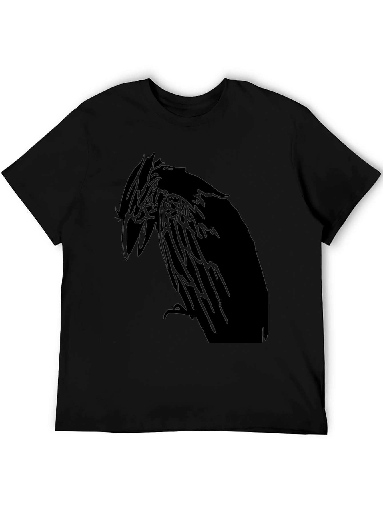 Raven Graphic Print Mens Black T-Shirt