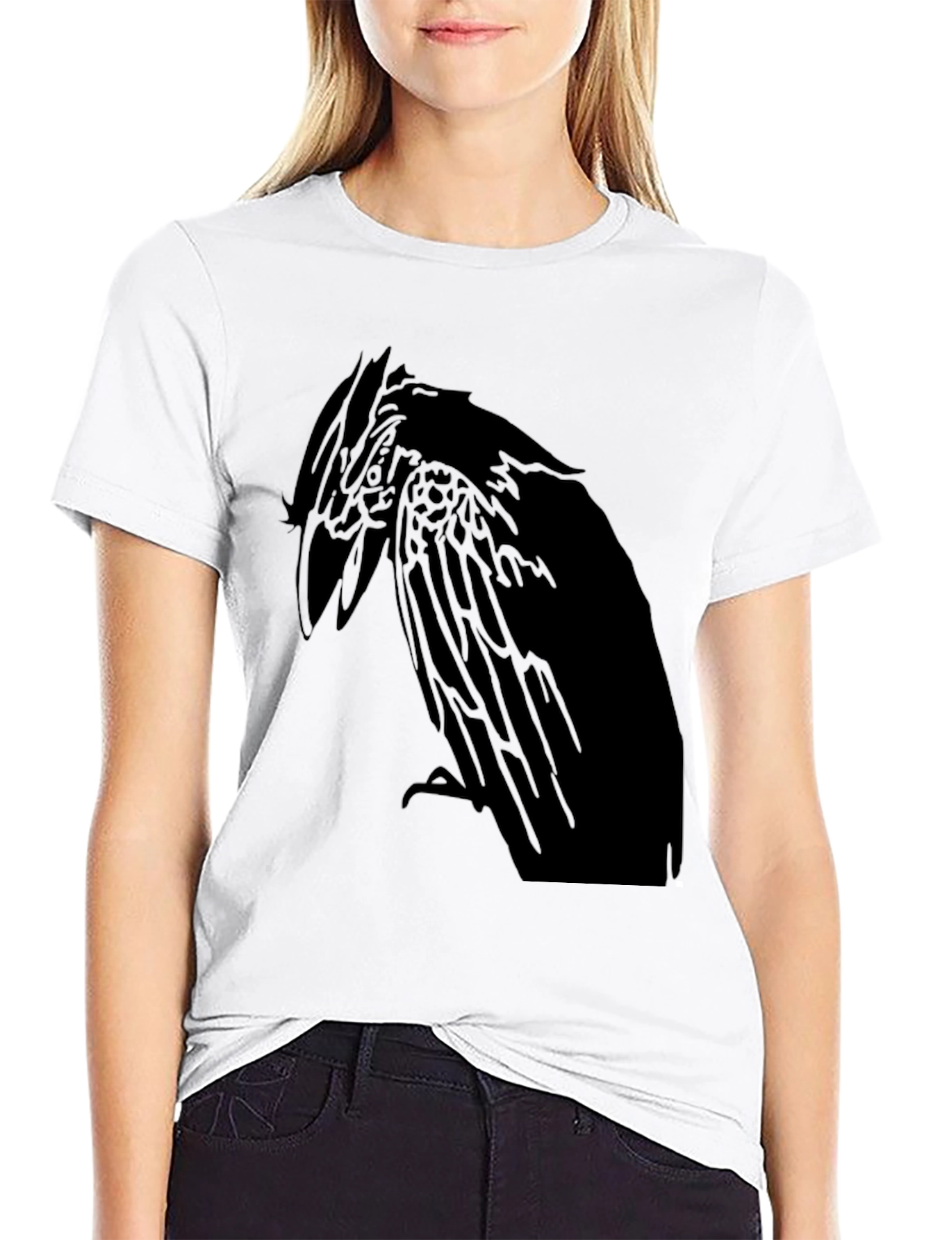 Raven Graphic Print Mens Black T-Shirt