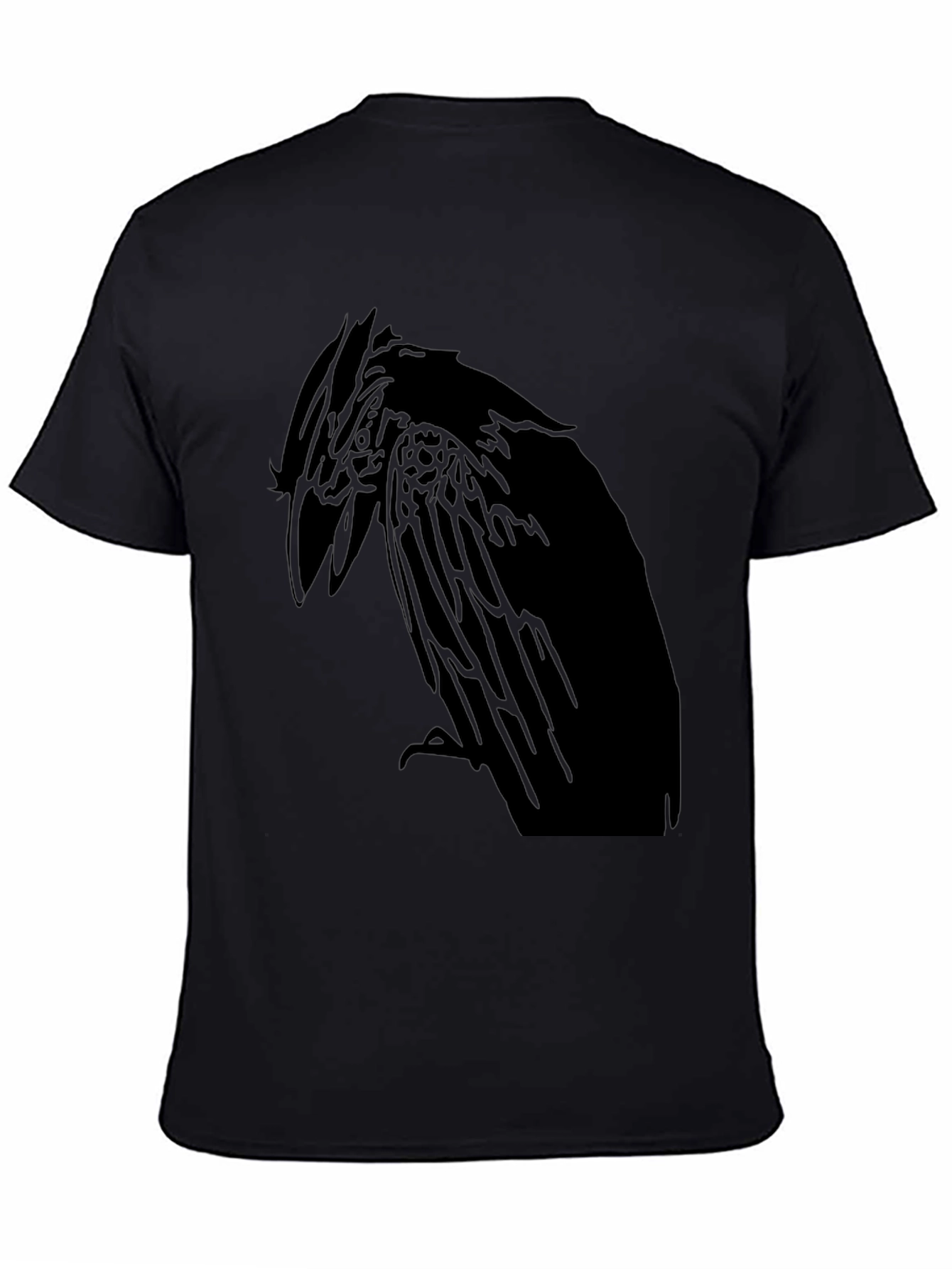 Raven Graphic Print Mens Black T-Shirt