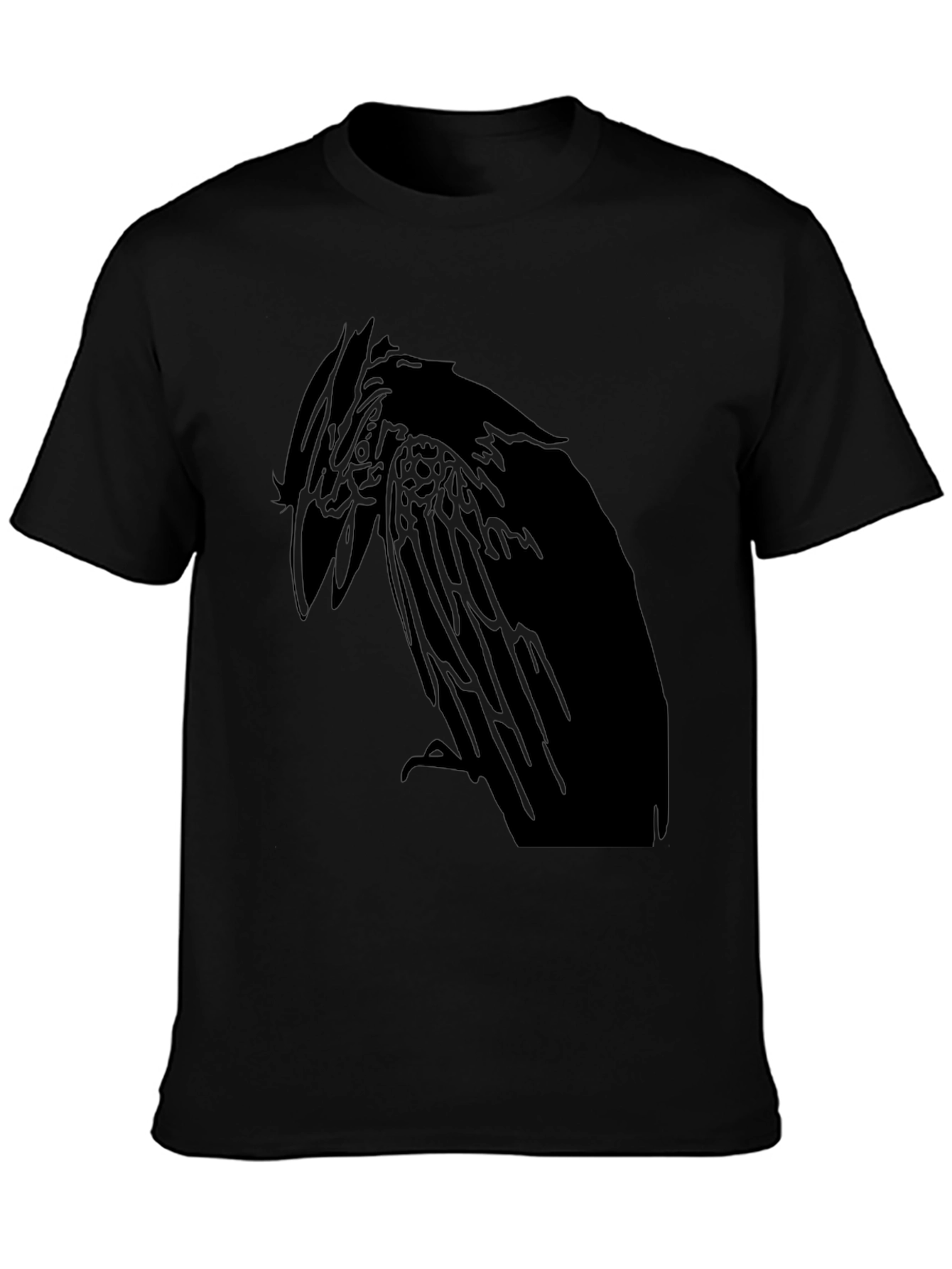 Raven Graphic Print Mens Black T-Shirt