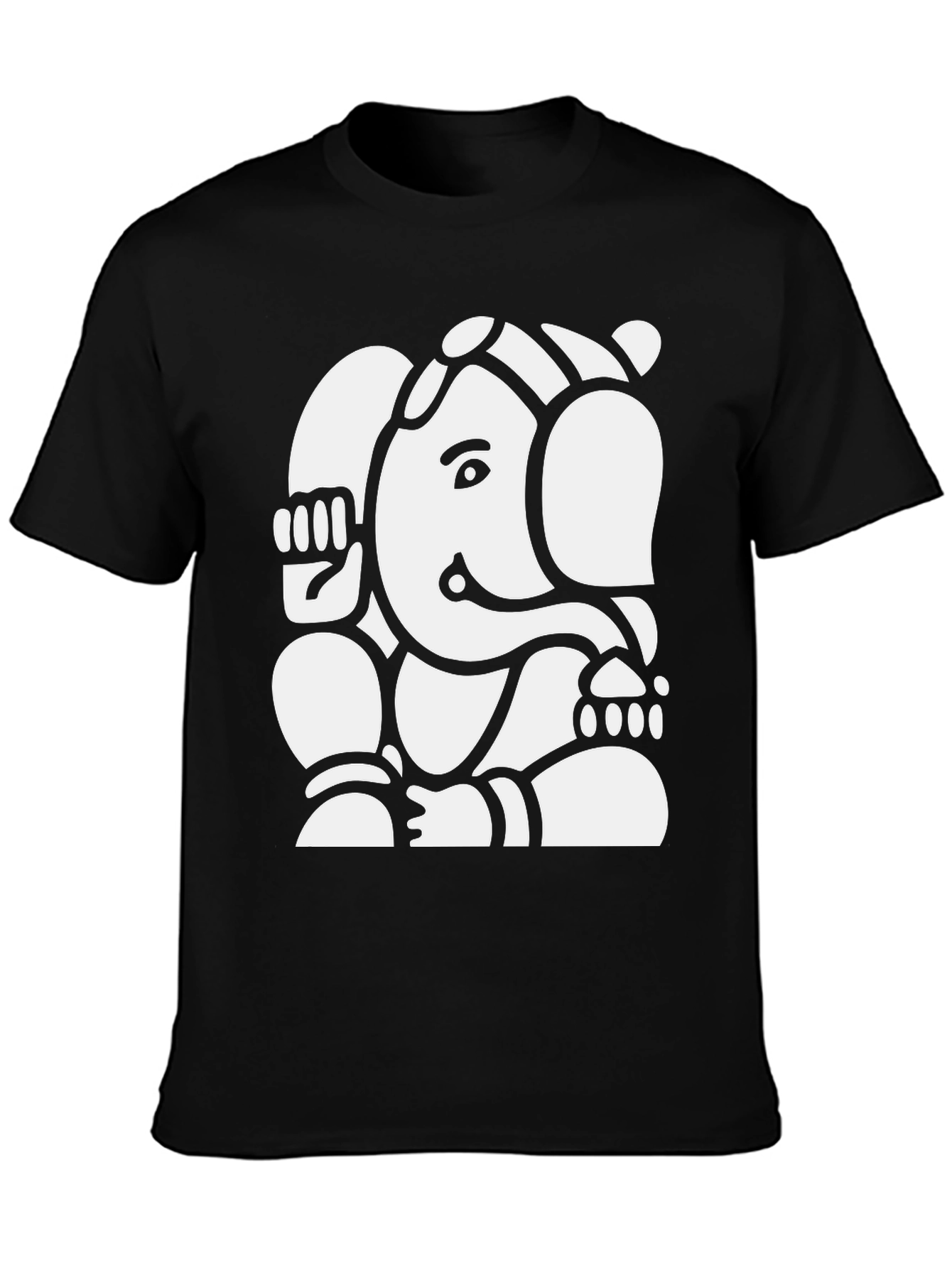 Ganesh Graphic Tee - Black Cotton Blend