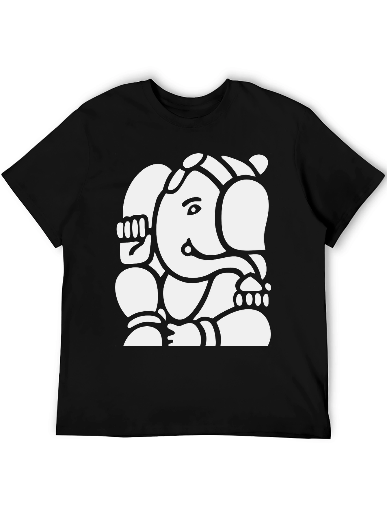 Ganesh Graphic Tee - Black Cotton Blend