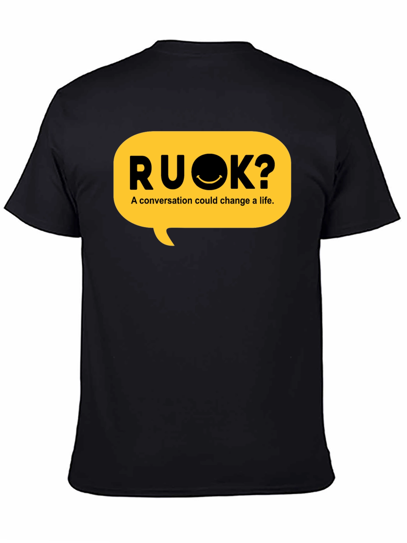 RU OK? Black Graphic T-Shirt - Conversation Starter