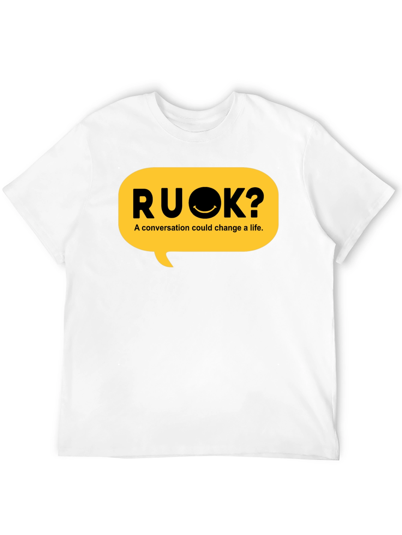 RU OK? Black Graphic T-Shirt - Conversation Starter