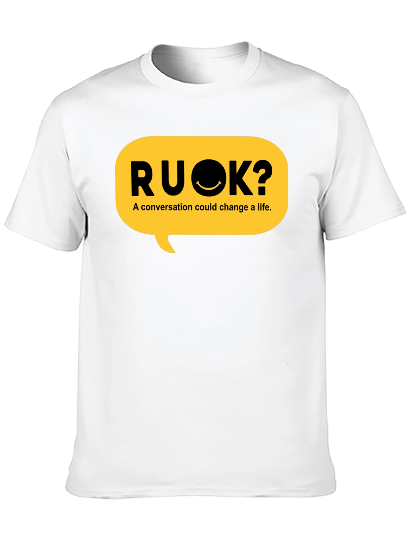 RU OK? Black Graphic T-Shirt - Conversation Starter