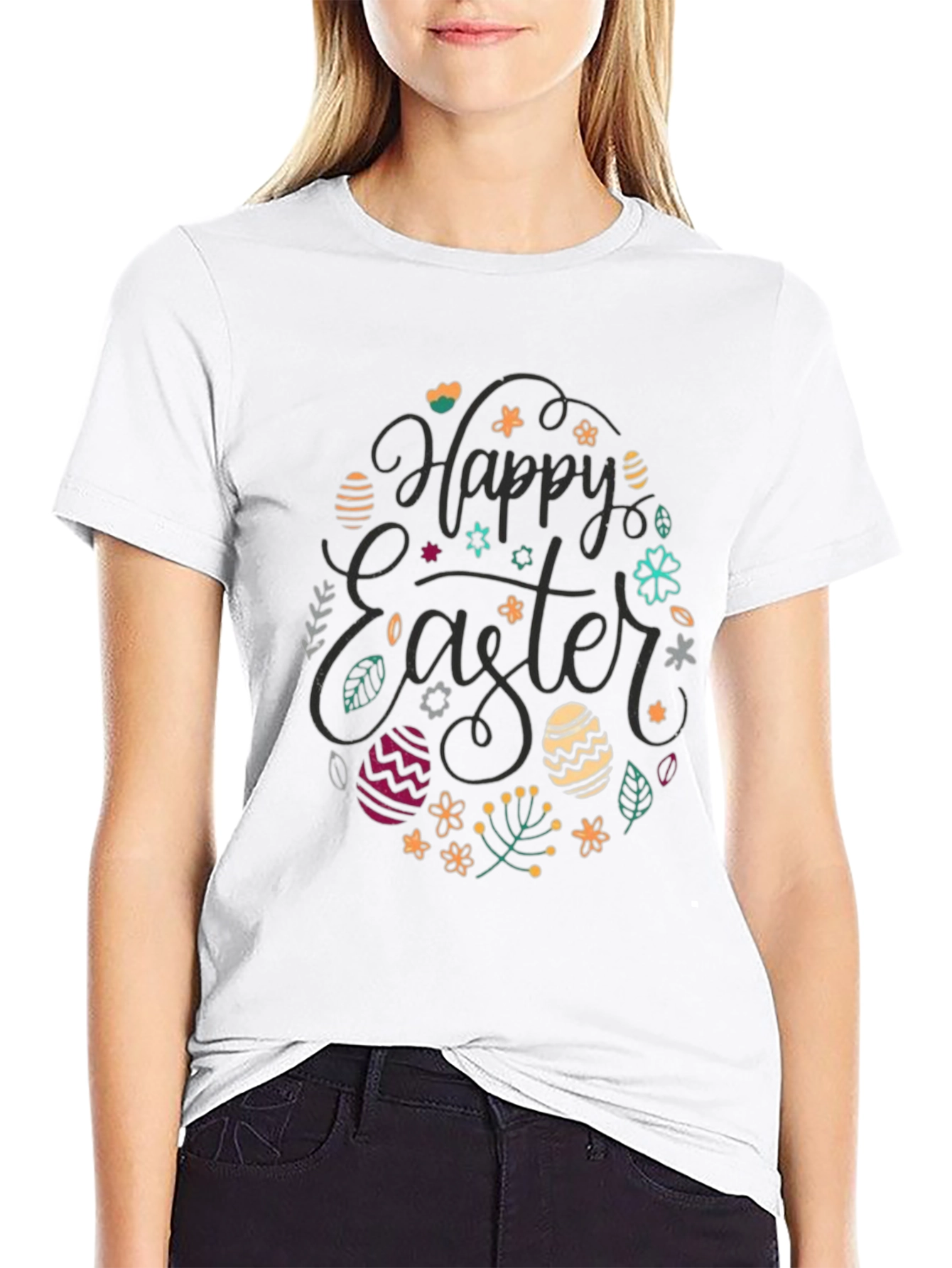 Happy Easter Black Graphic Tee