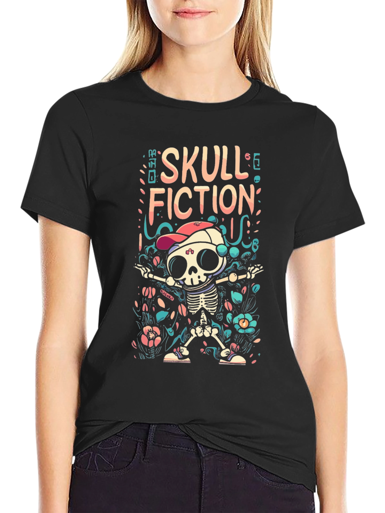 Skull Fiction Graphic T-Shirt