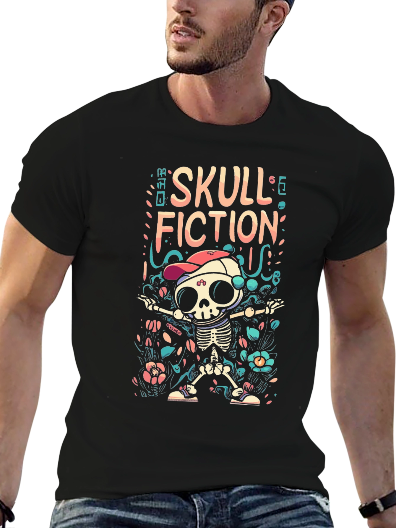 Skull Fiction Graphic T-Shirt
