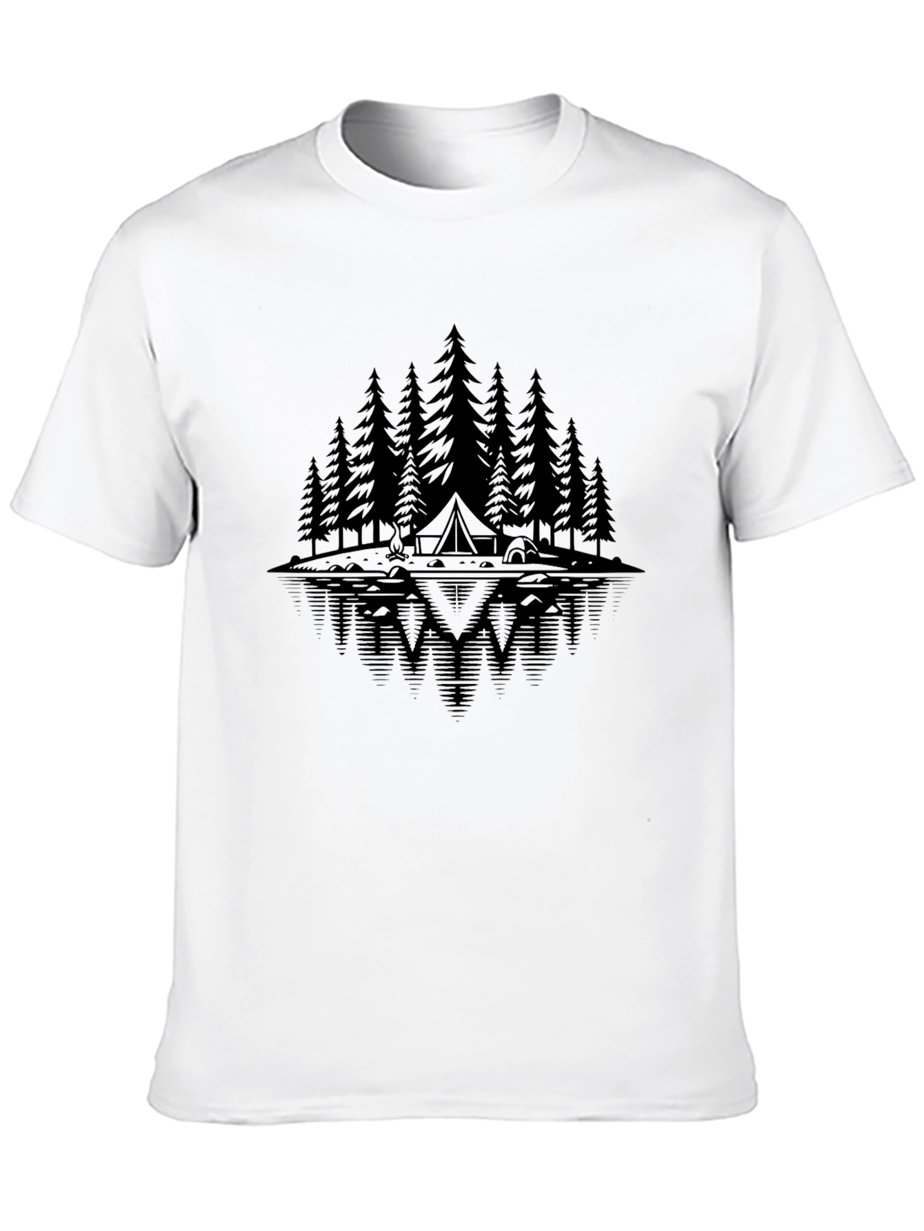 Nature Reflective Camping Scene Graphic Tee