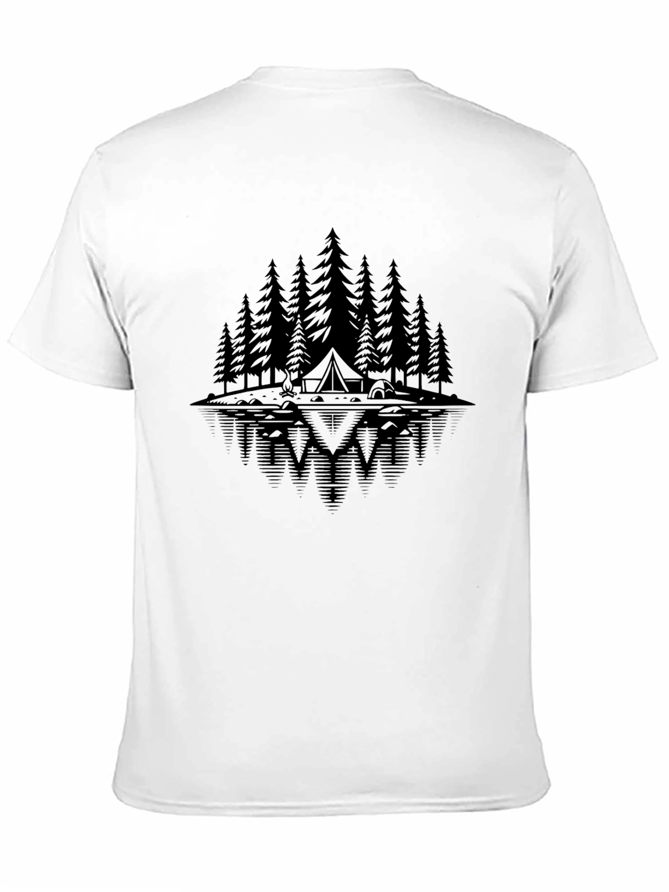 Nature Reflective Camping Scene Graphic Tee