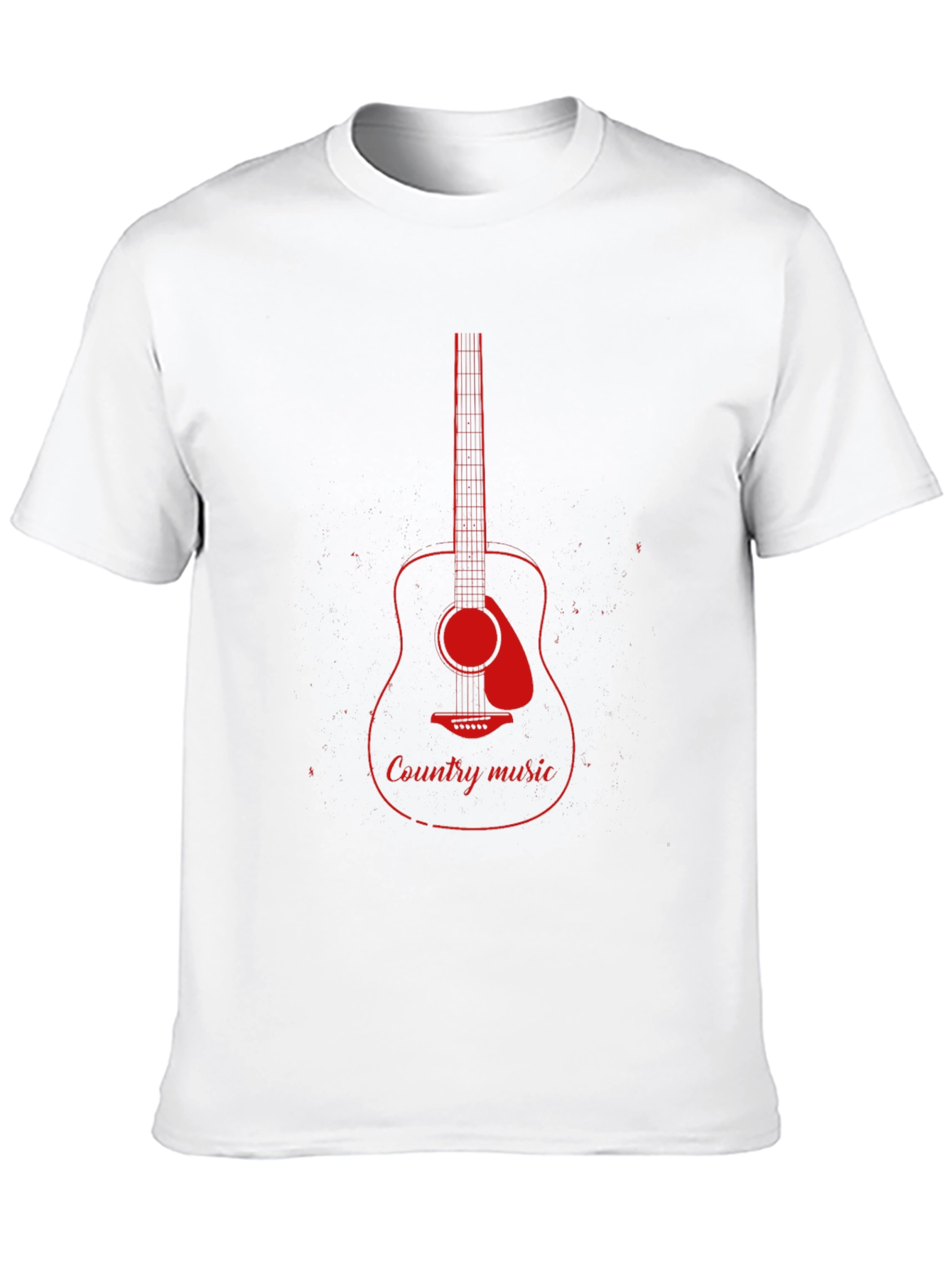 Country Music Guitar Graphic Tee - Black Cotton T-Shirt