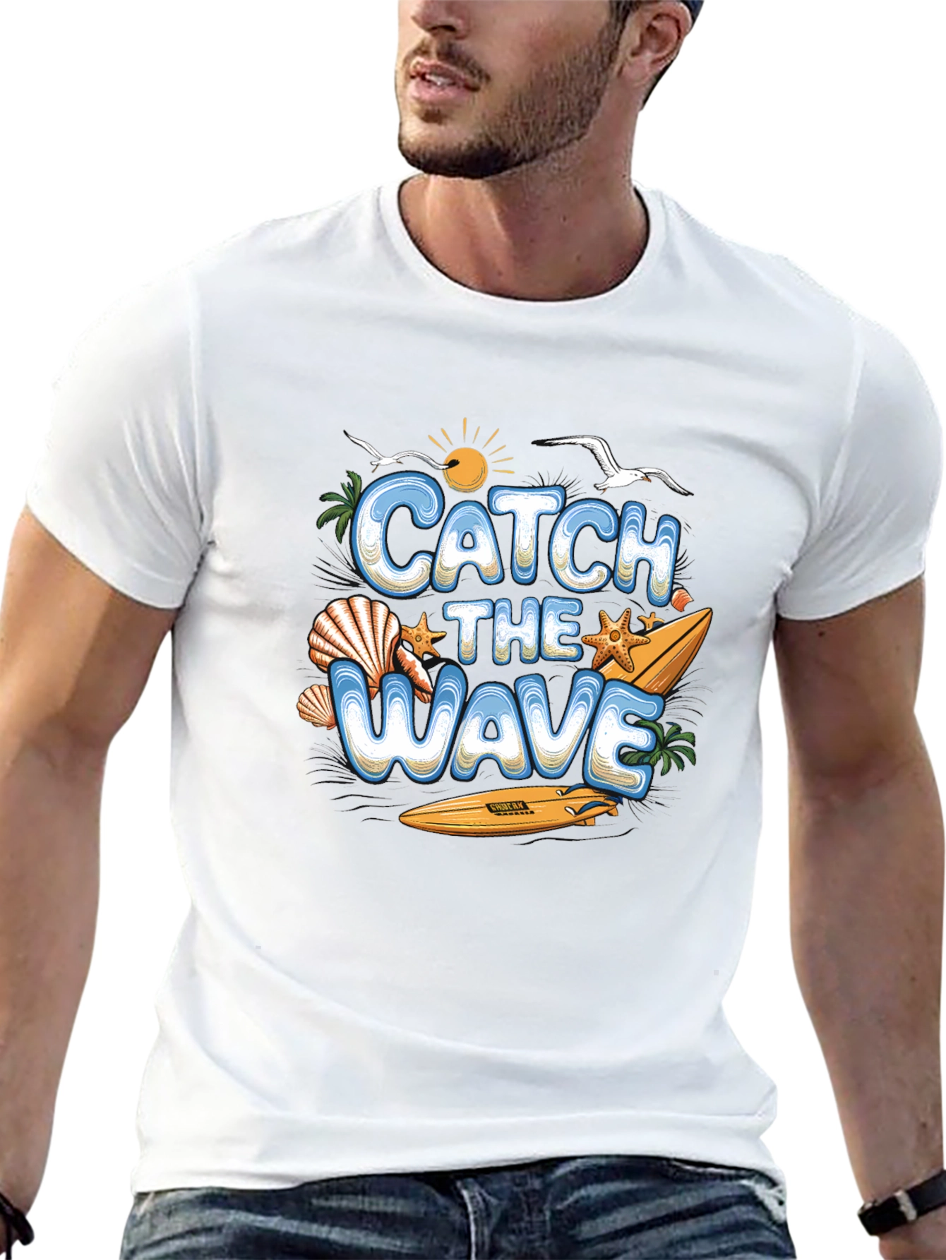 Catch the Wave Summer Surf Graphic Tee