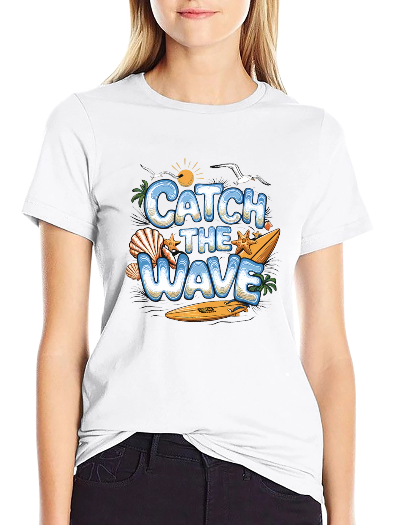 Catch the Wave Summer Surf Graphic Tee
