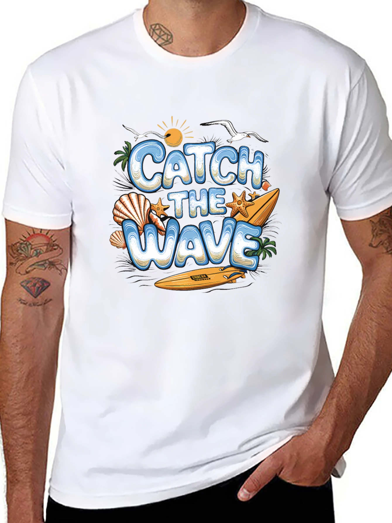 Catch the Wave Summer Surf Graphic Tee