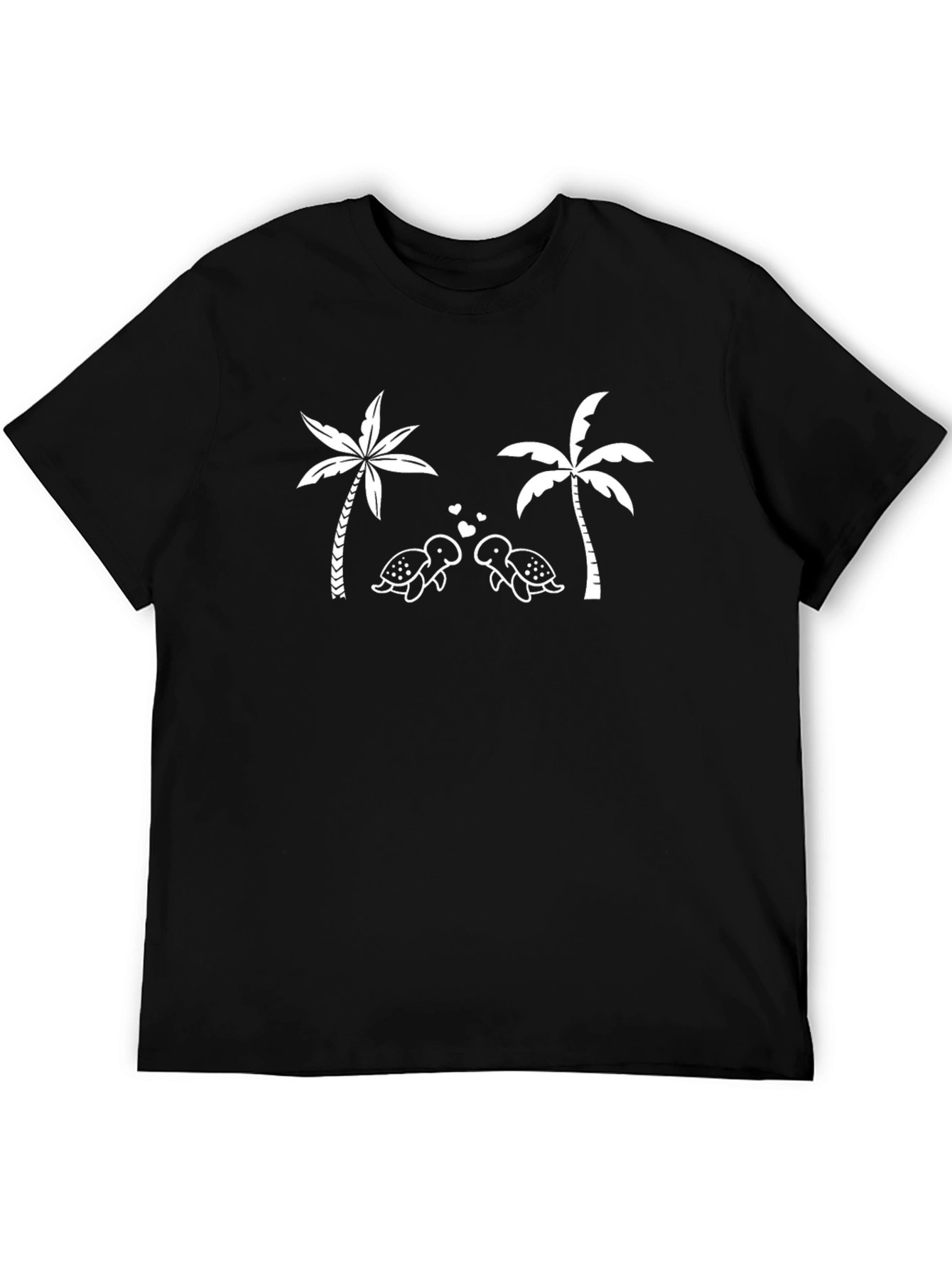 Tropical Turtle Love Black Tee