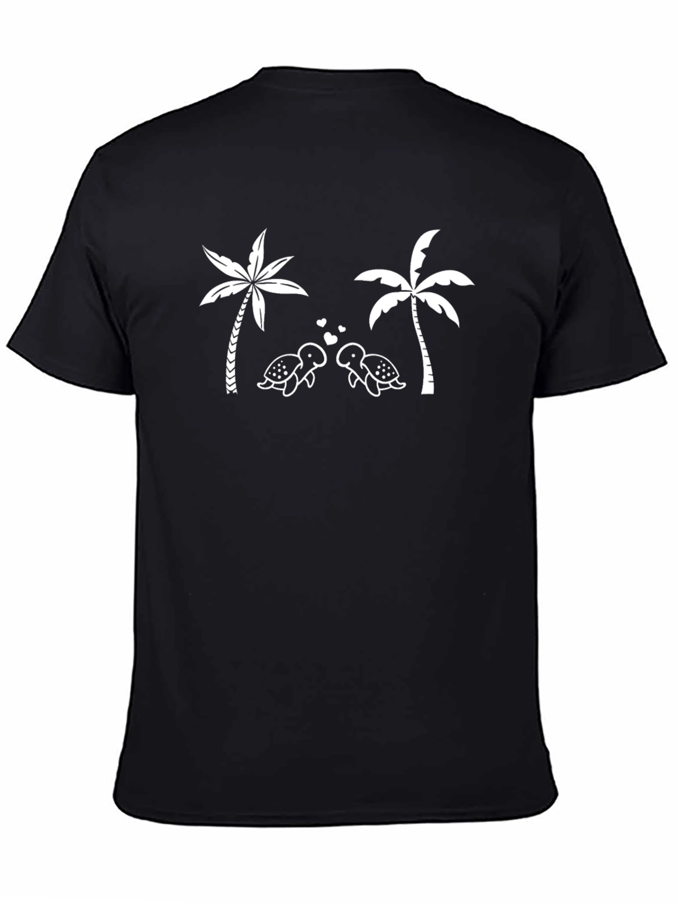 Tropical Turtle Love Black Tee