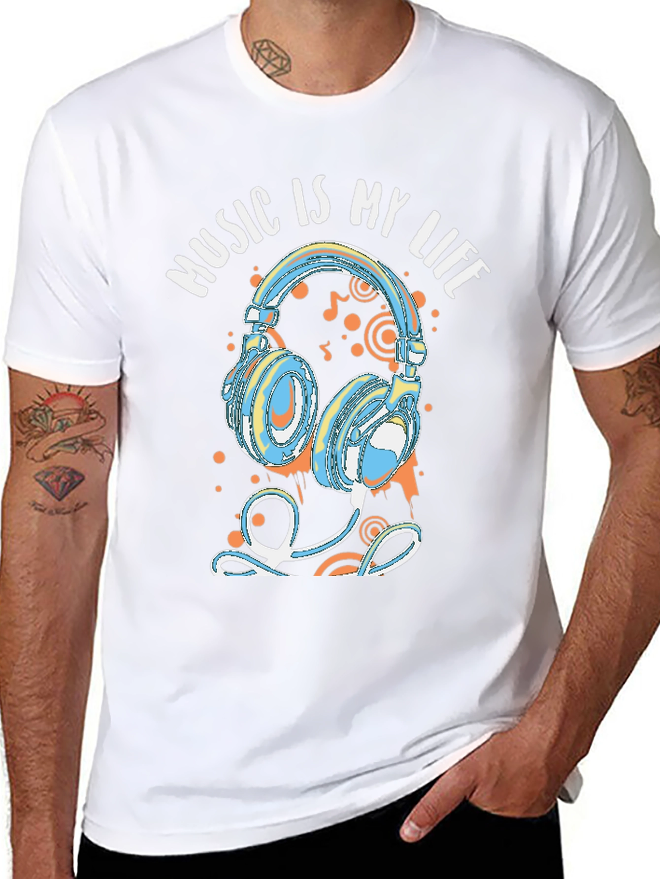 Music is My Life Headphones Graphic Tee