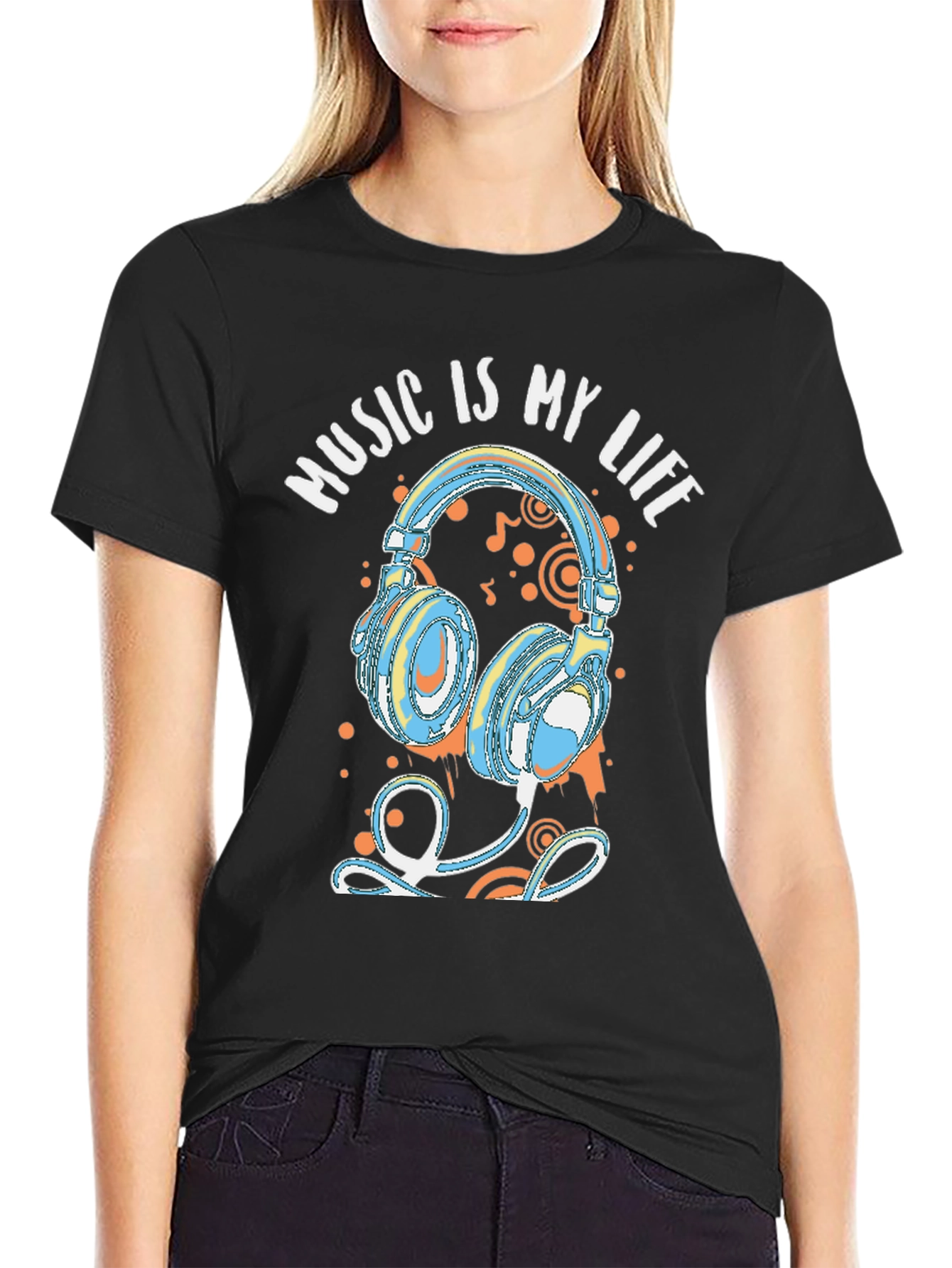 Music is My Life Headphones Graphic Tee