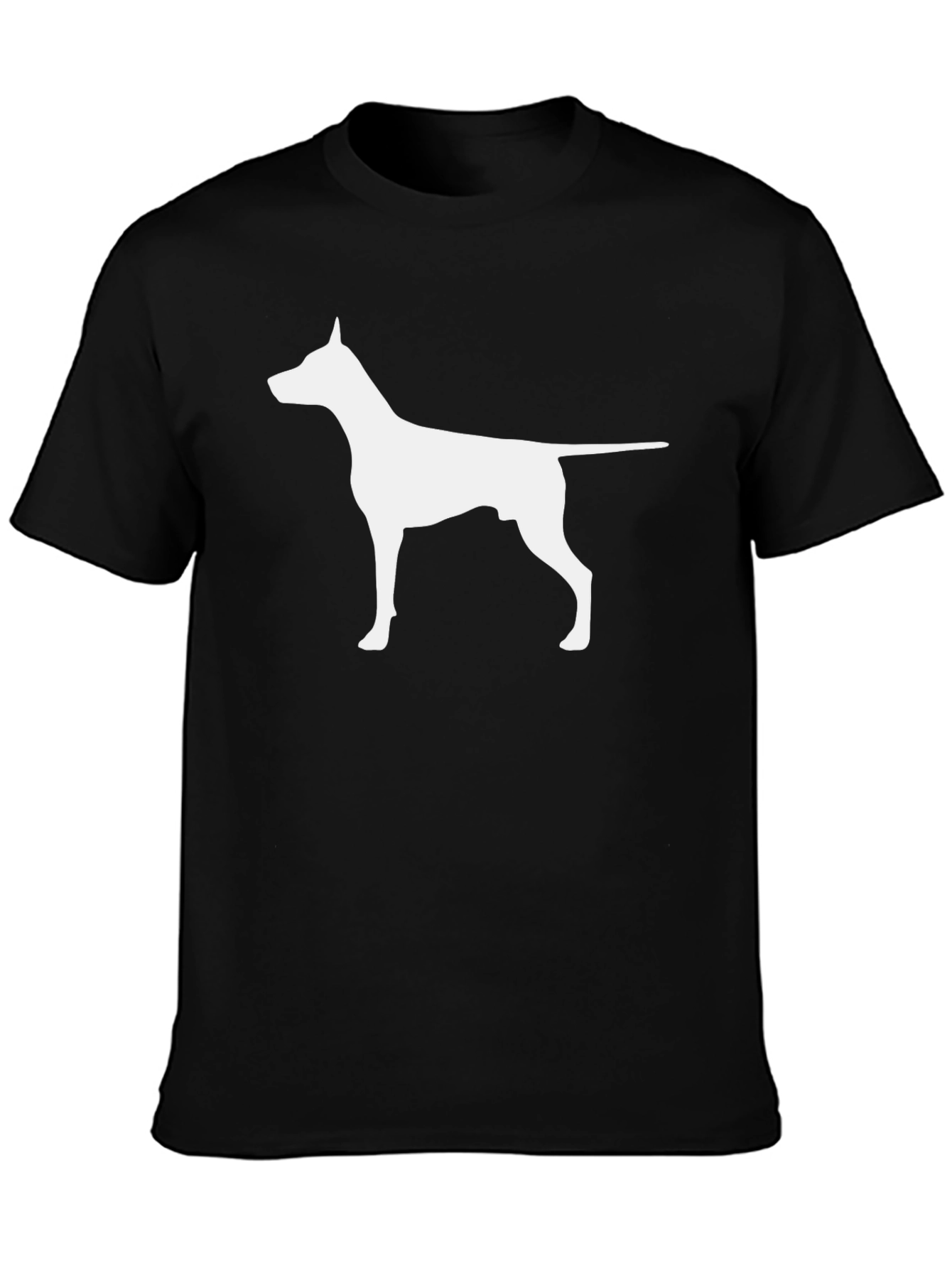Dog Silhouette Graphic T-Shirt - Black