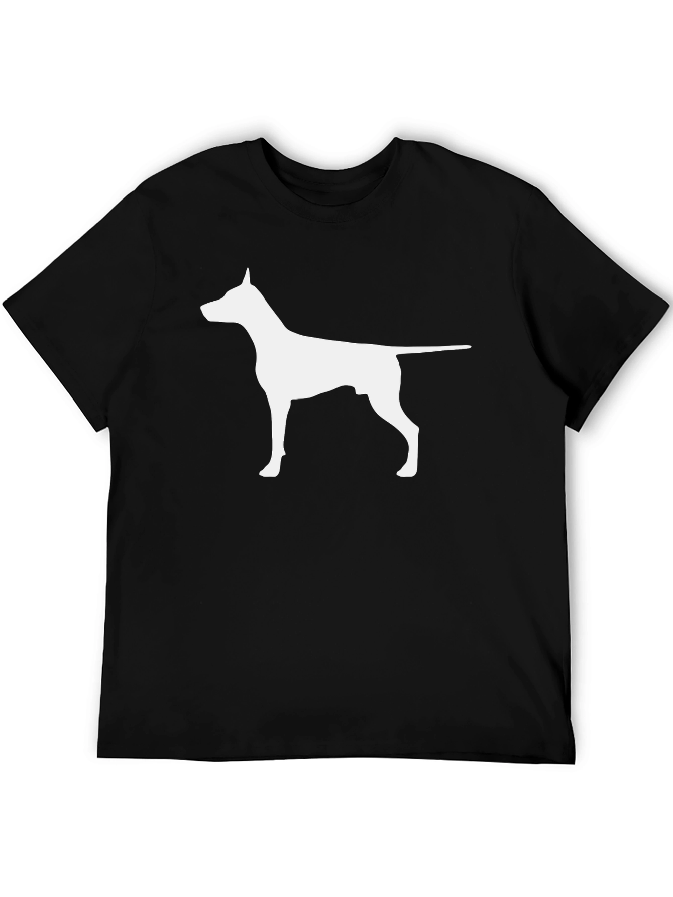 Dog Silhouette Graphic T-Shirt - Black
