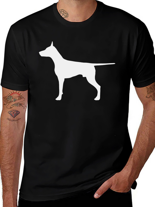 Dog Silhouette Graphic T-Shirt - Black