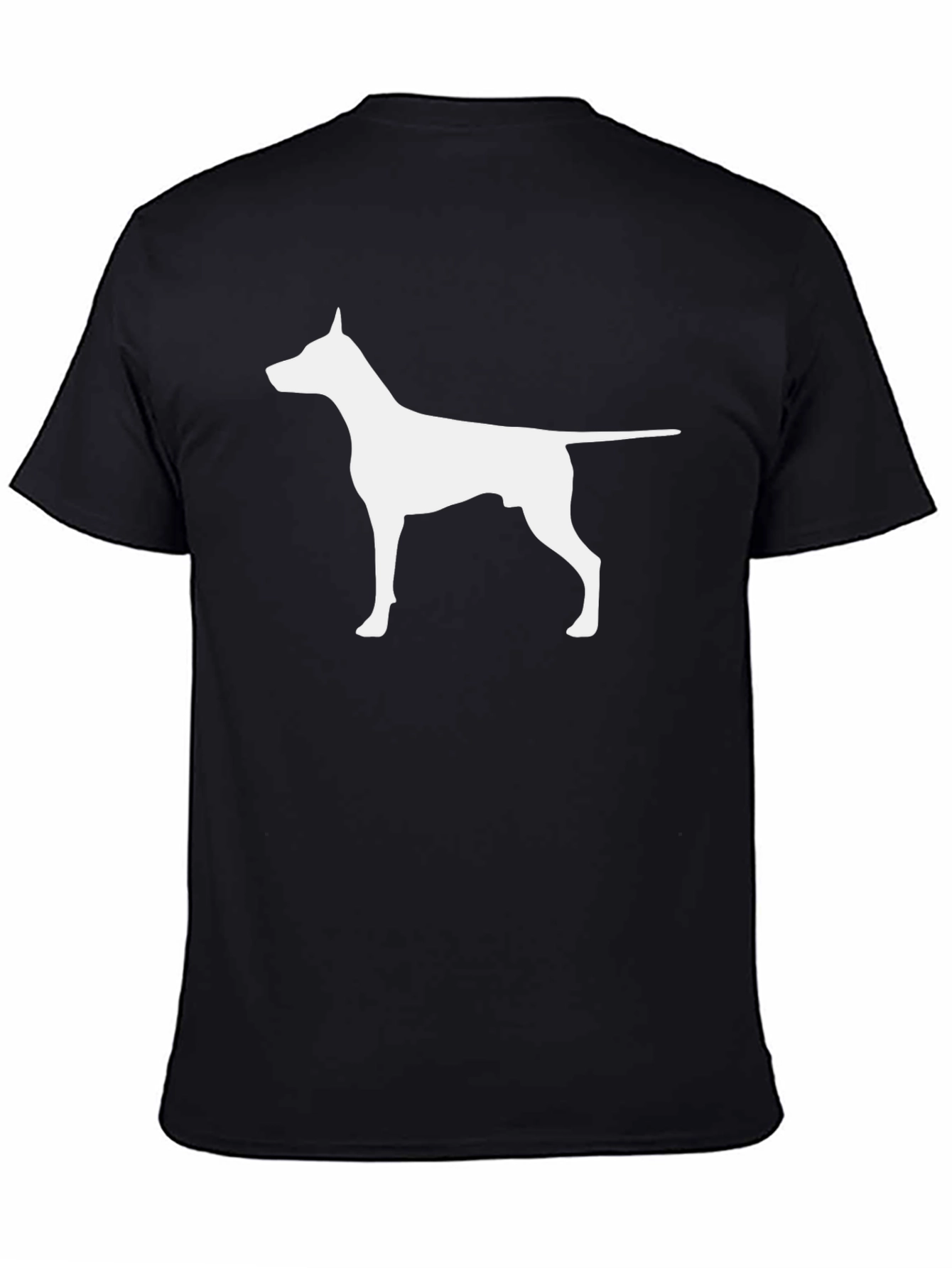 Dog Silhouette Graphic T-Shirt - Black