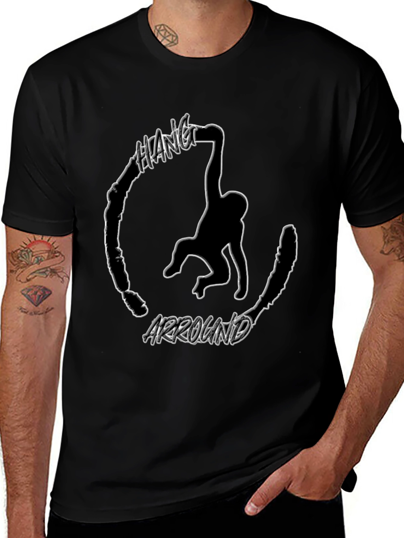 Hang Around Monkey Graphic T-Shirt