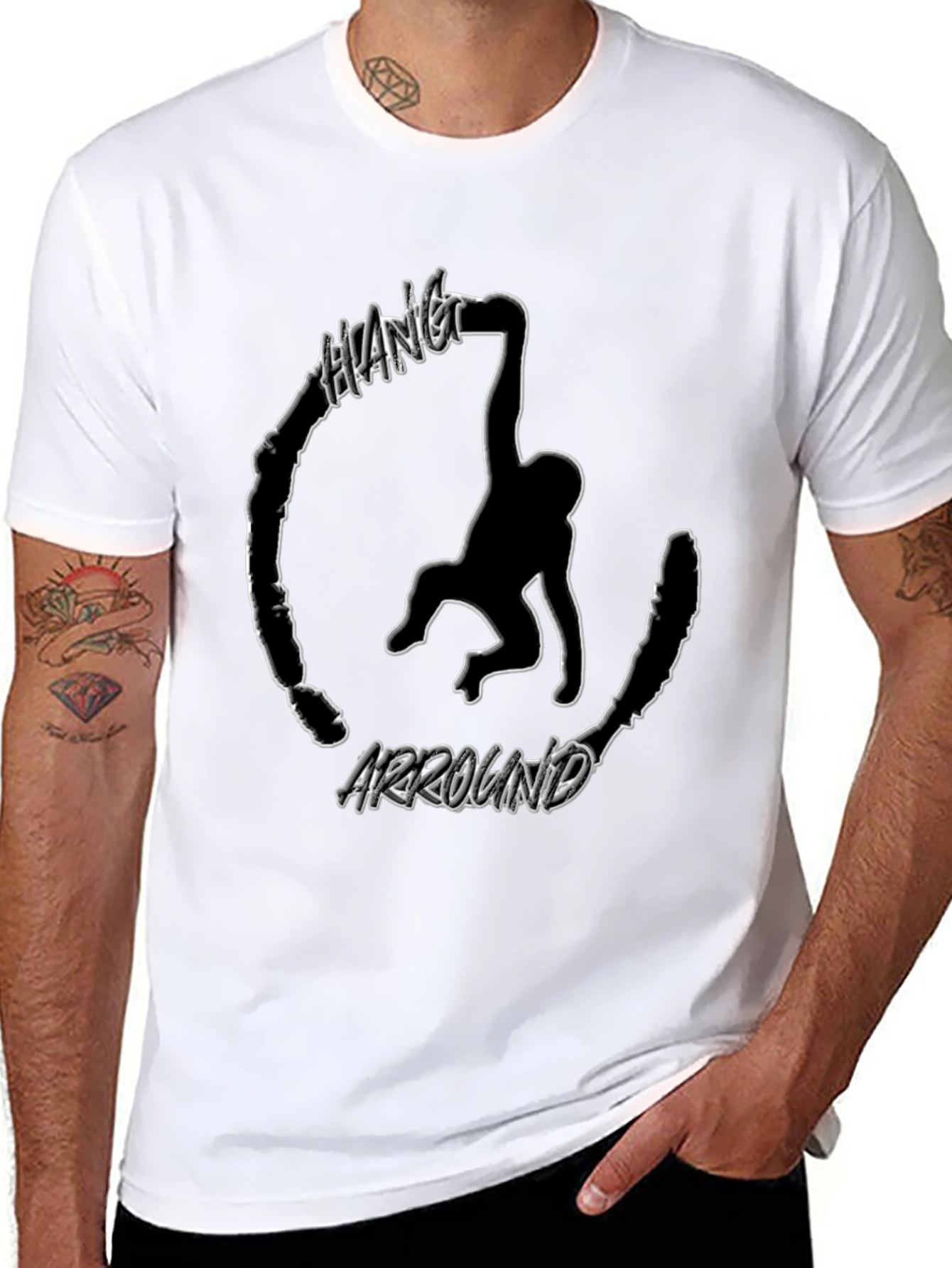 Hang Around Monkey Graphic T-Shirt