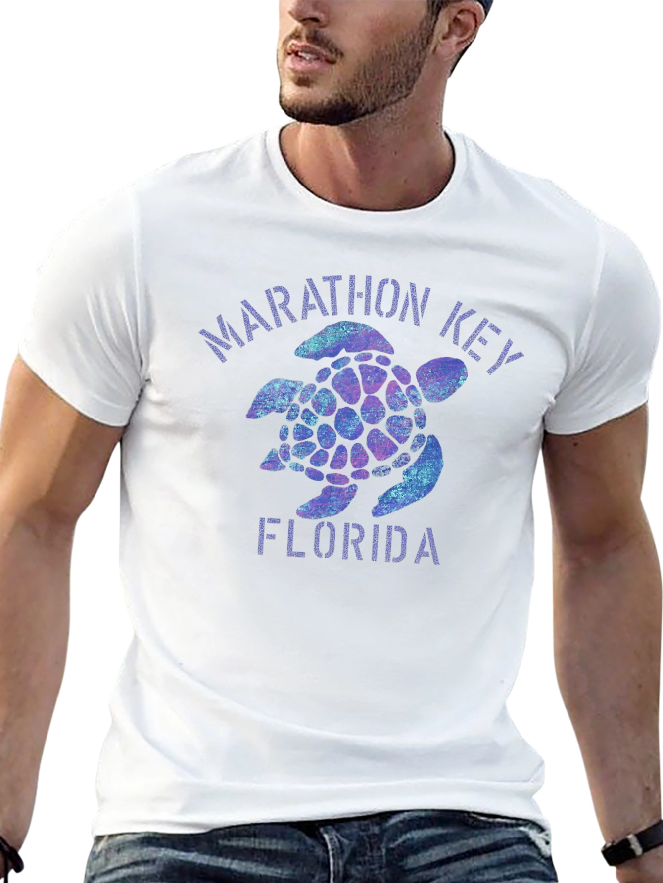 Marathon Key Florida Turtle Graphic T-Shirt