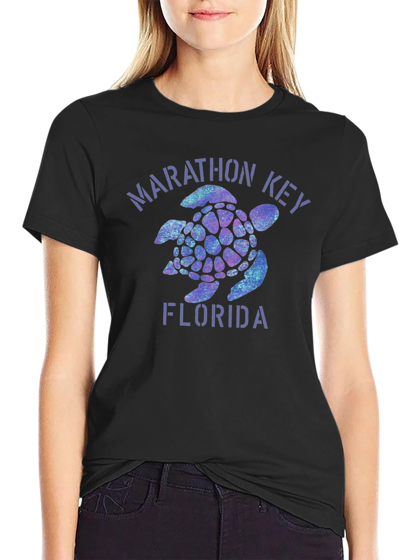 Marathon Key Florida Turtle Graphic T-Shirt