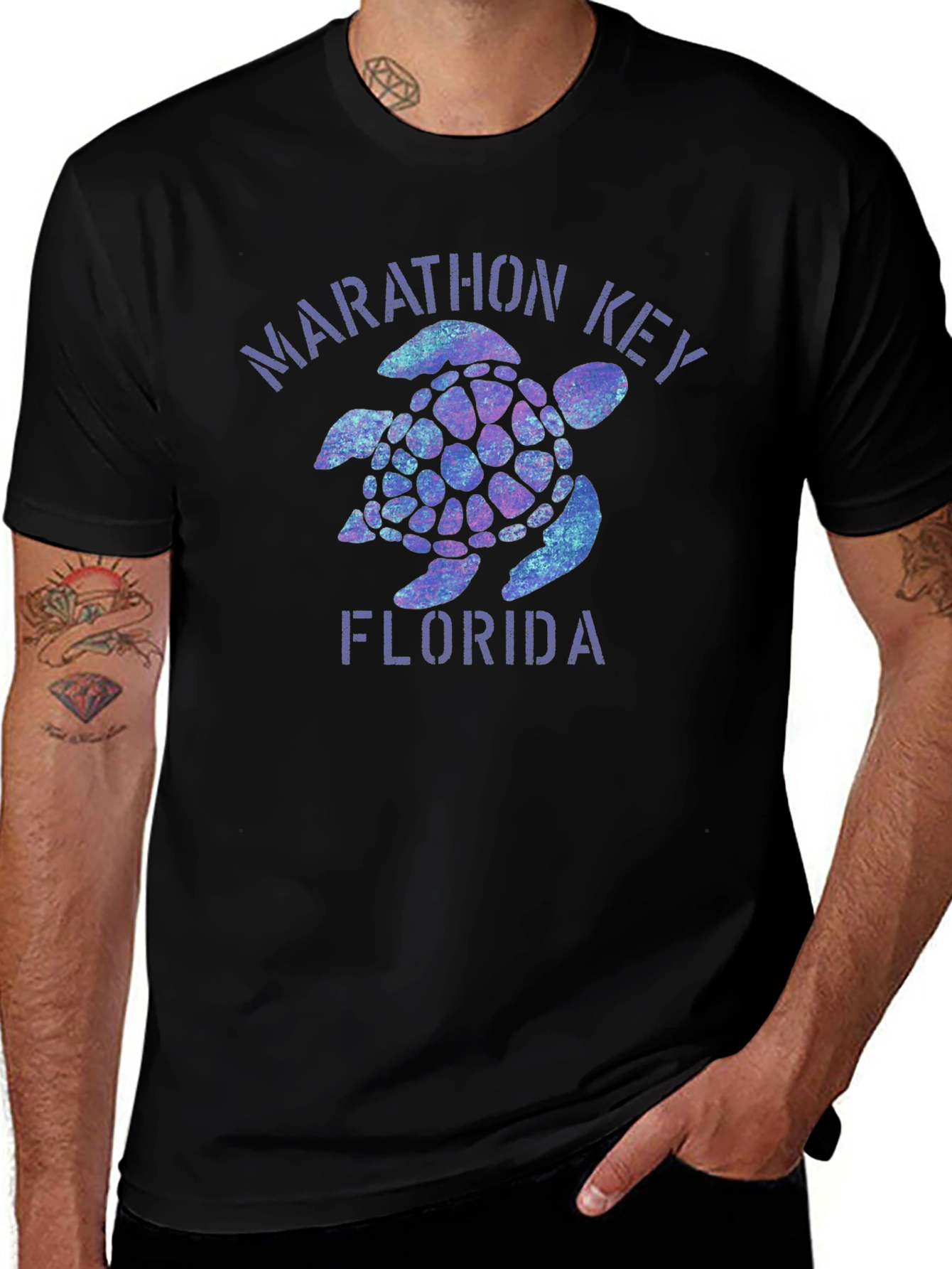Marathon Key Florida Turtle Graphic T-Shirt