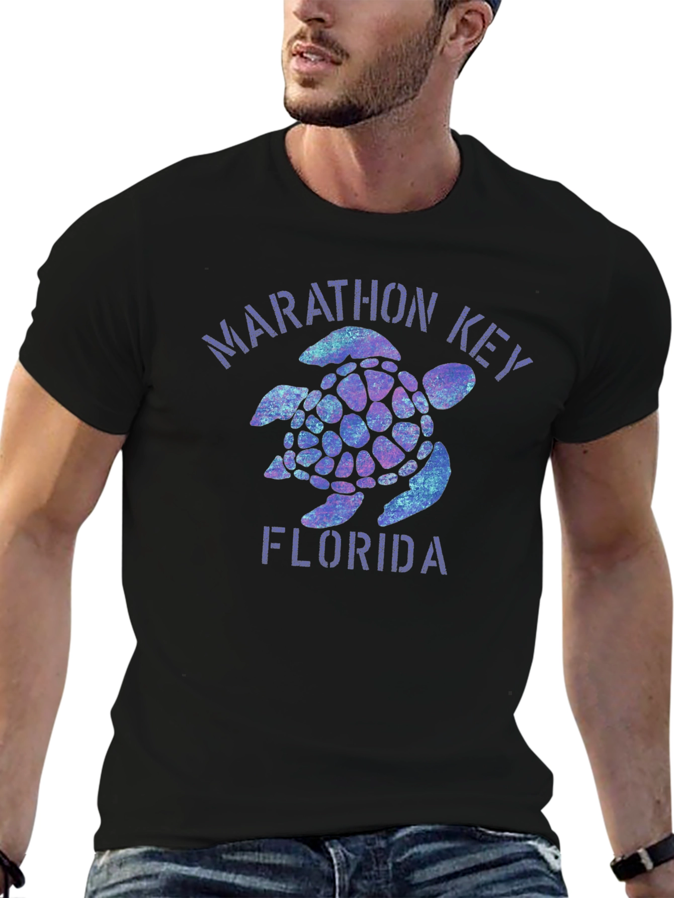 Marathon Key Florida Turtle Graphic T-Shirt