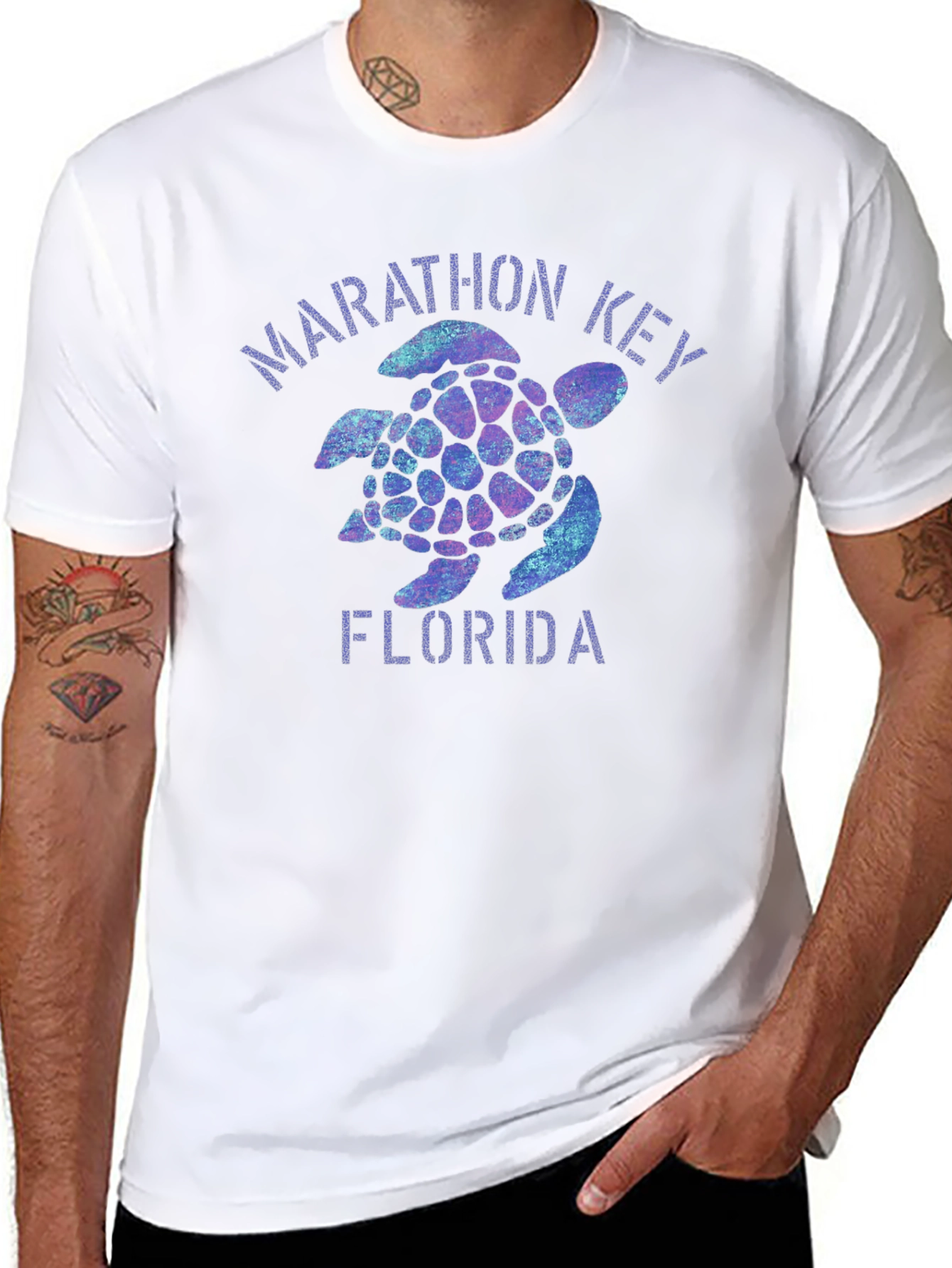 Marathon Key Florida Turtle Graphic T-Shirt