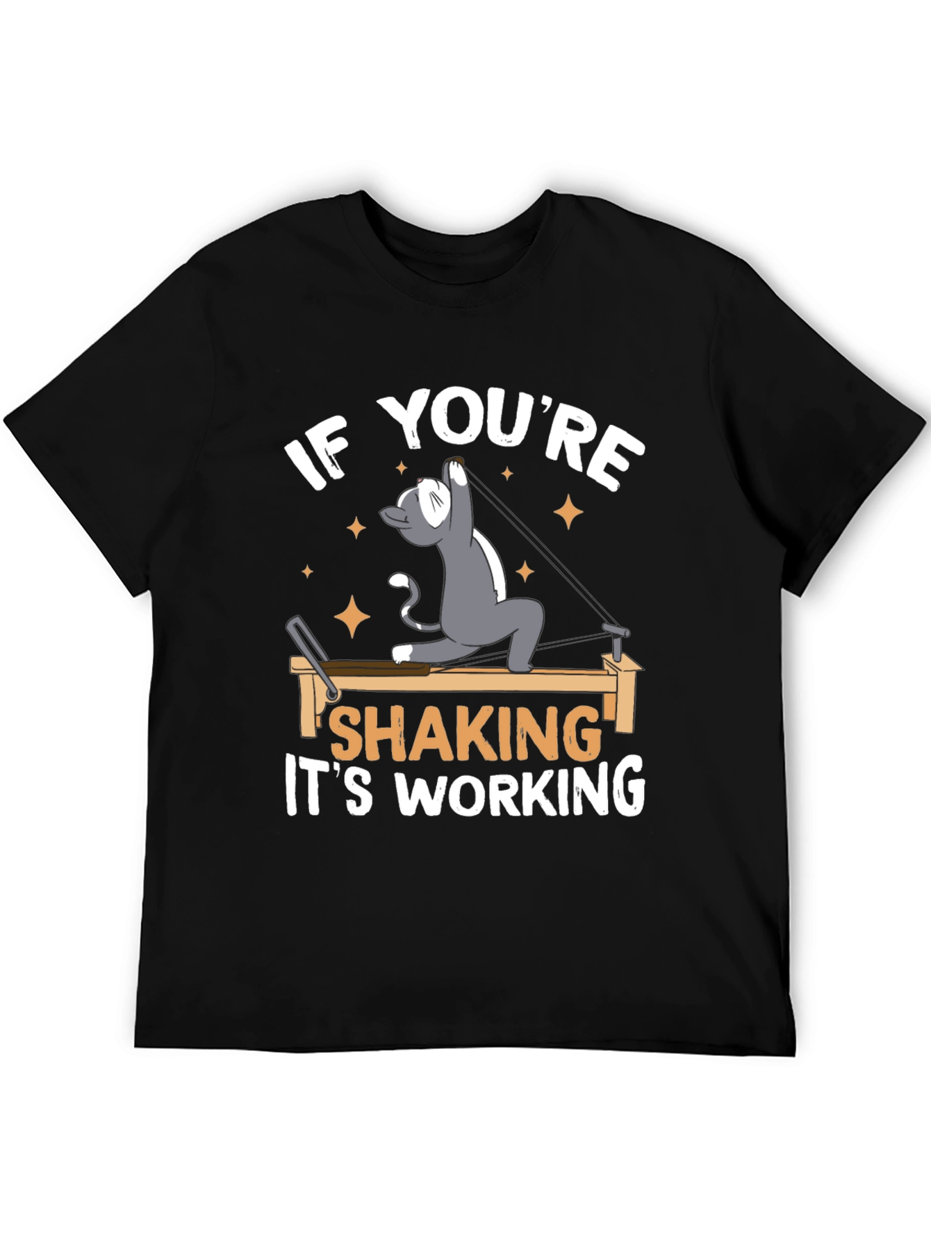 Pilates Cat T-Shirt: If Youre Shaking Its Working