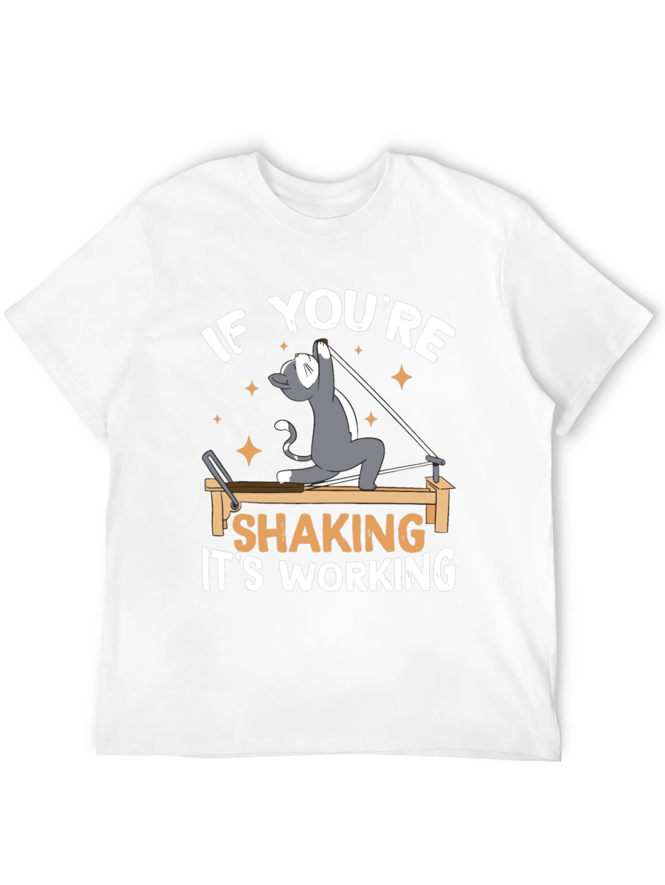 Pilates Cat T-Shirt: If Youre Shaking Its Working
