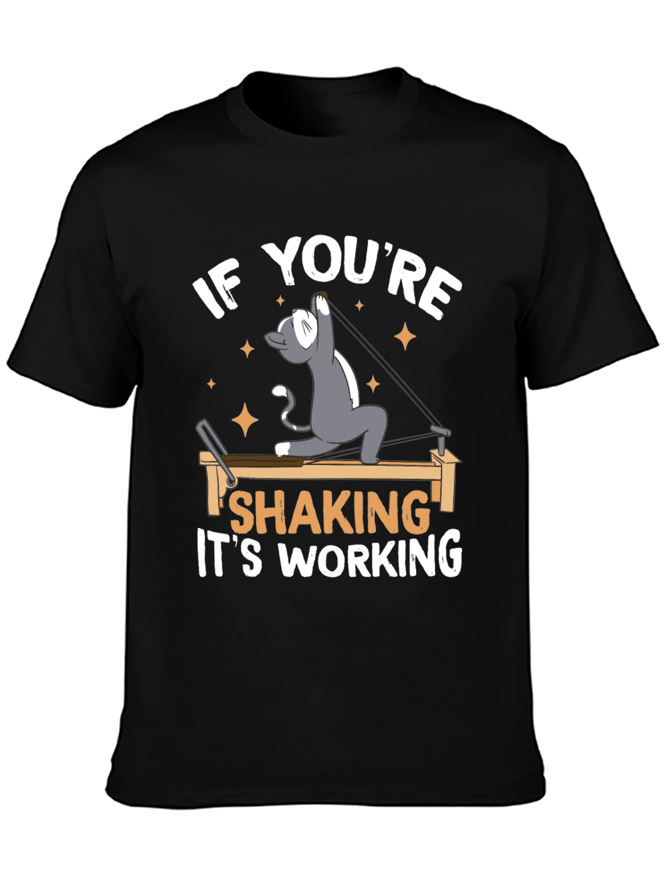 Pilates Cat T-Shirt: If Youre Shaking Its Working