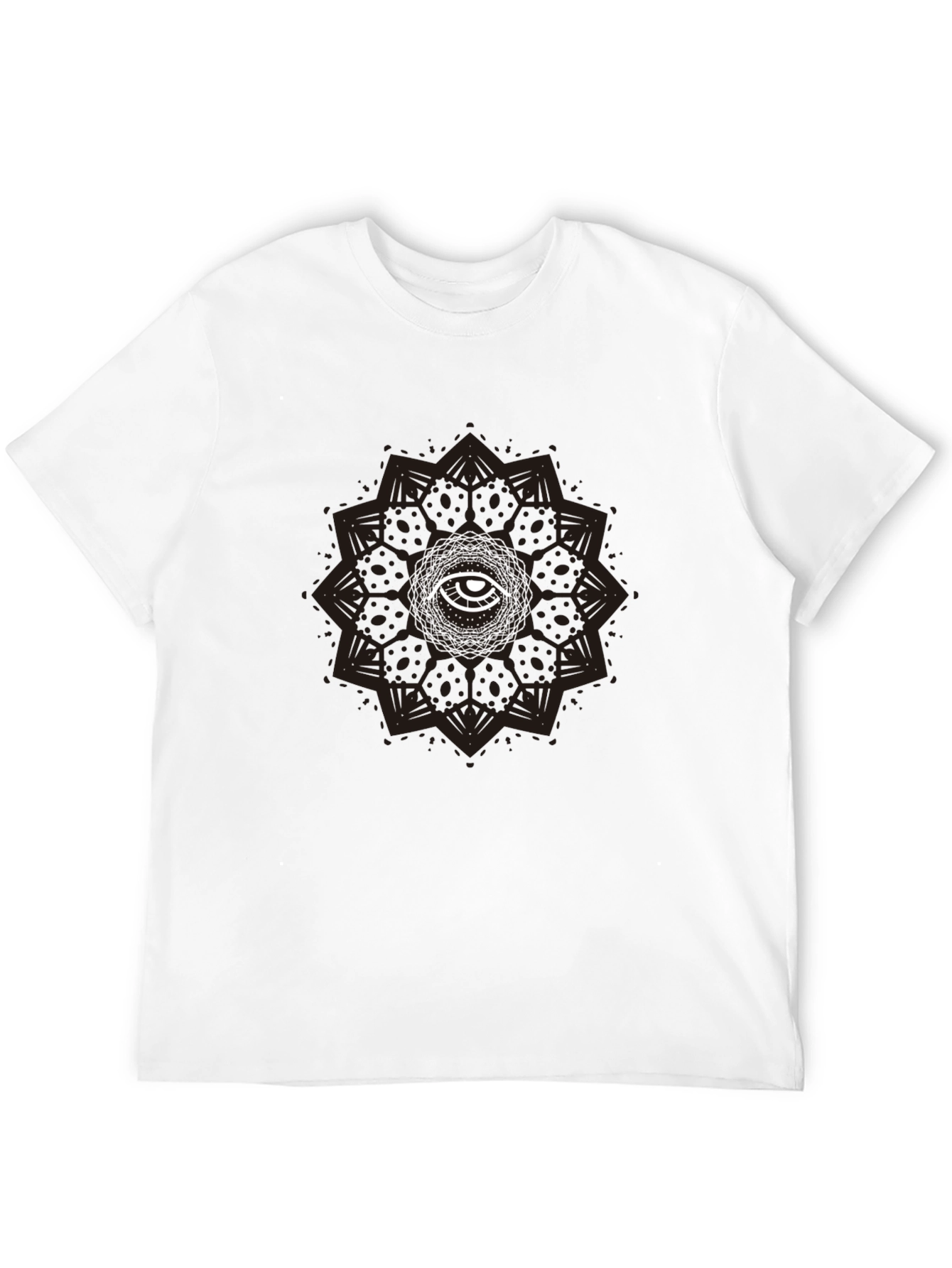 Eye Mandala Graphic Tee - Stylish Black T-Shirt