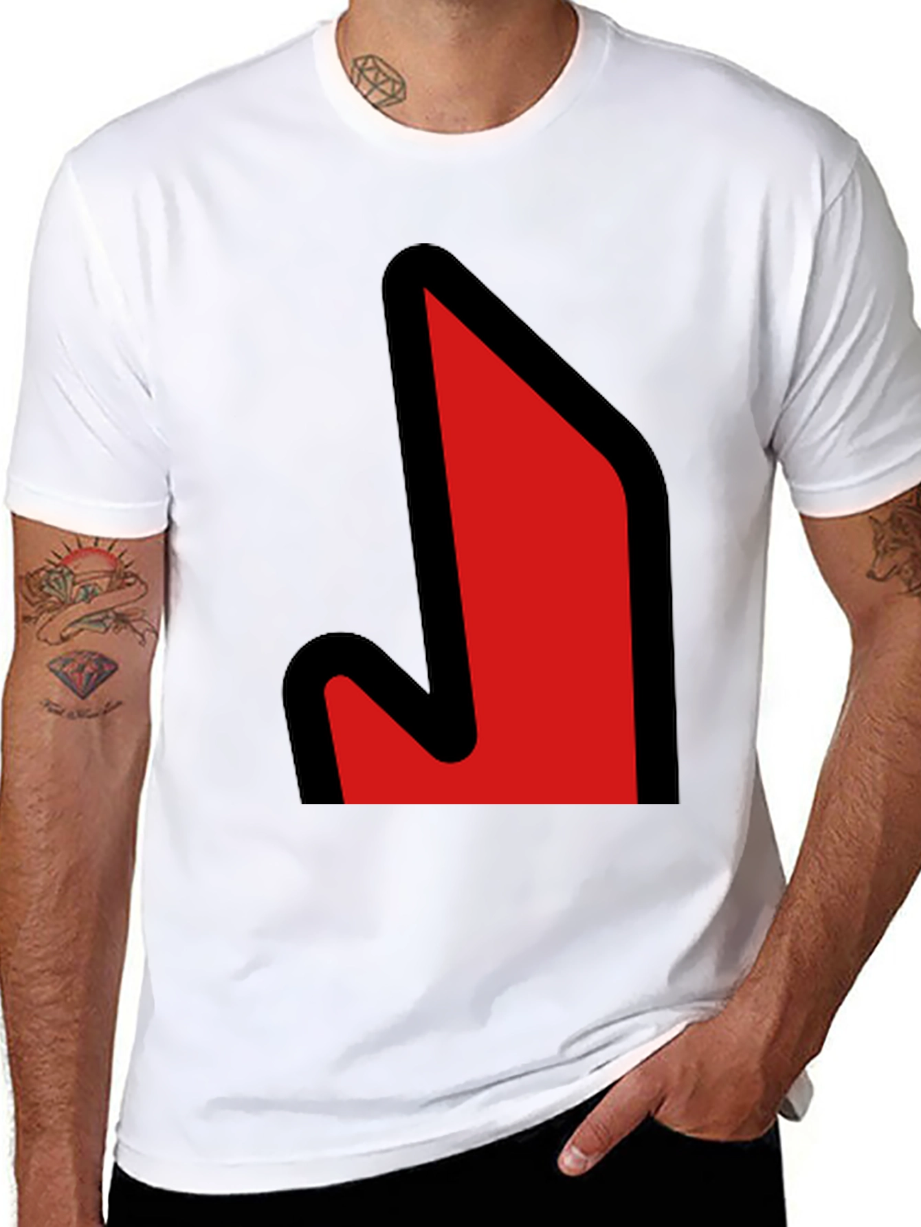 Bold Graphic Tee - Red Arrow Design