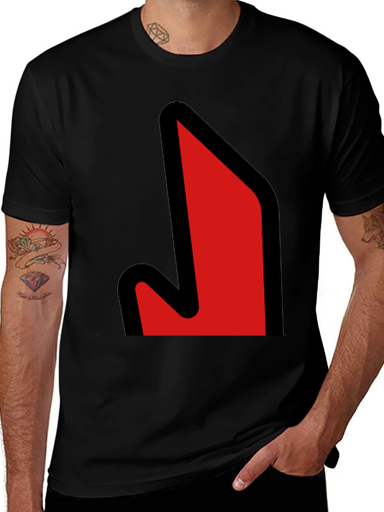 Bold Graphic Tee - Red Arrow Design