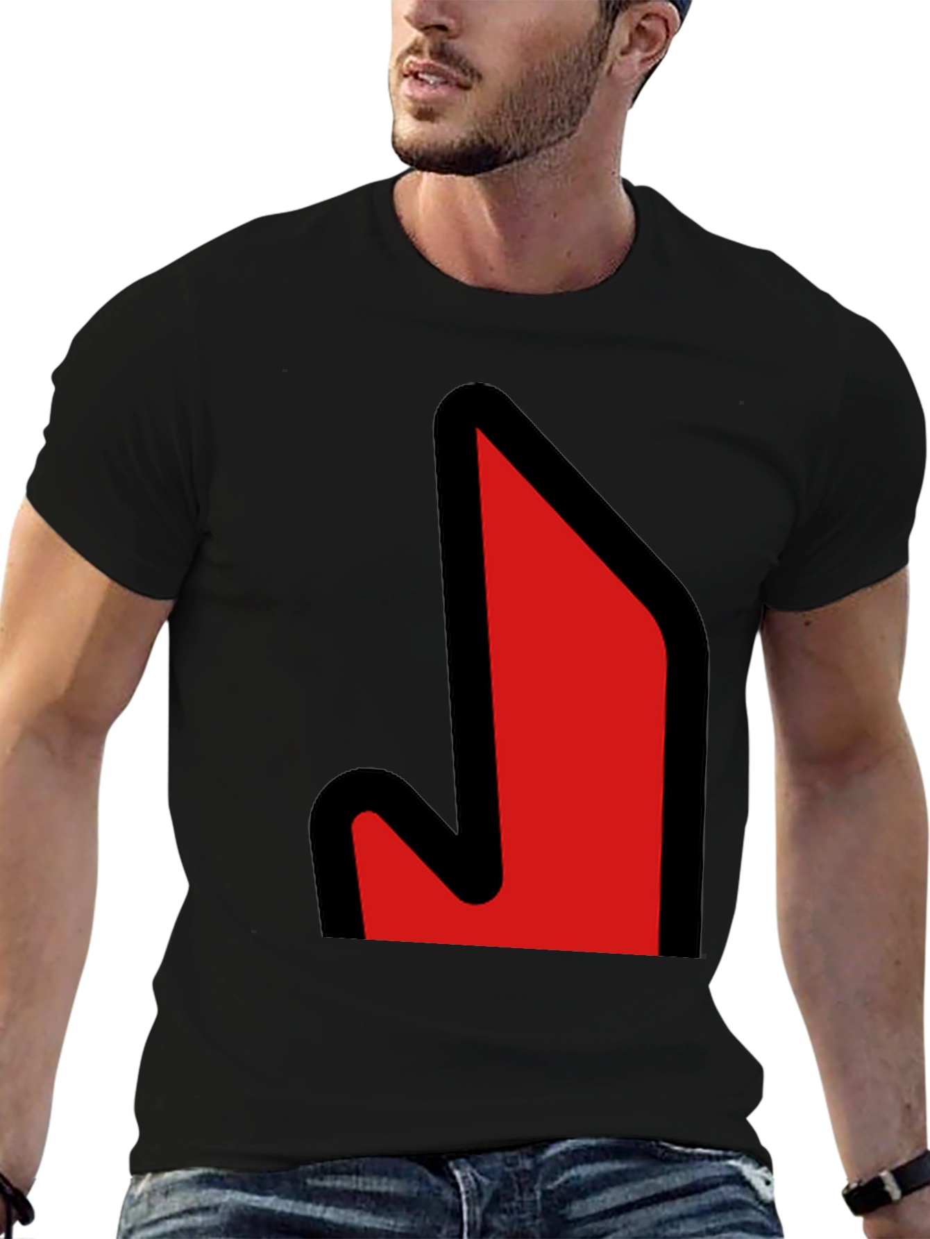 Bold Graphic Tee - Red Arrow Design