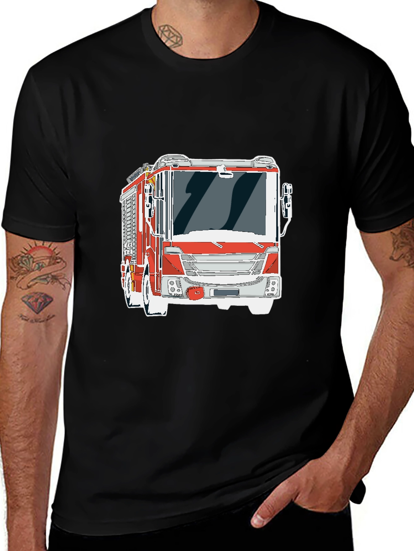 Firetruck Graphic Tee - Cool Fire Engine T-Shirt