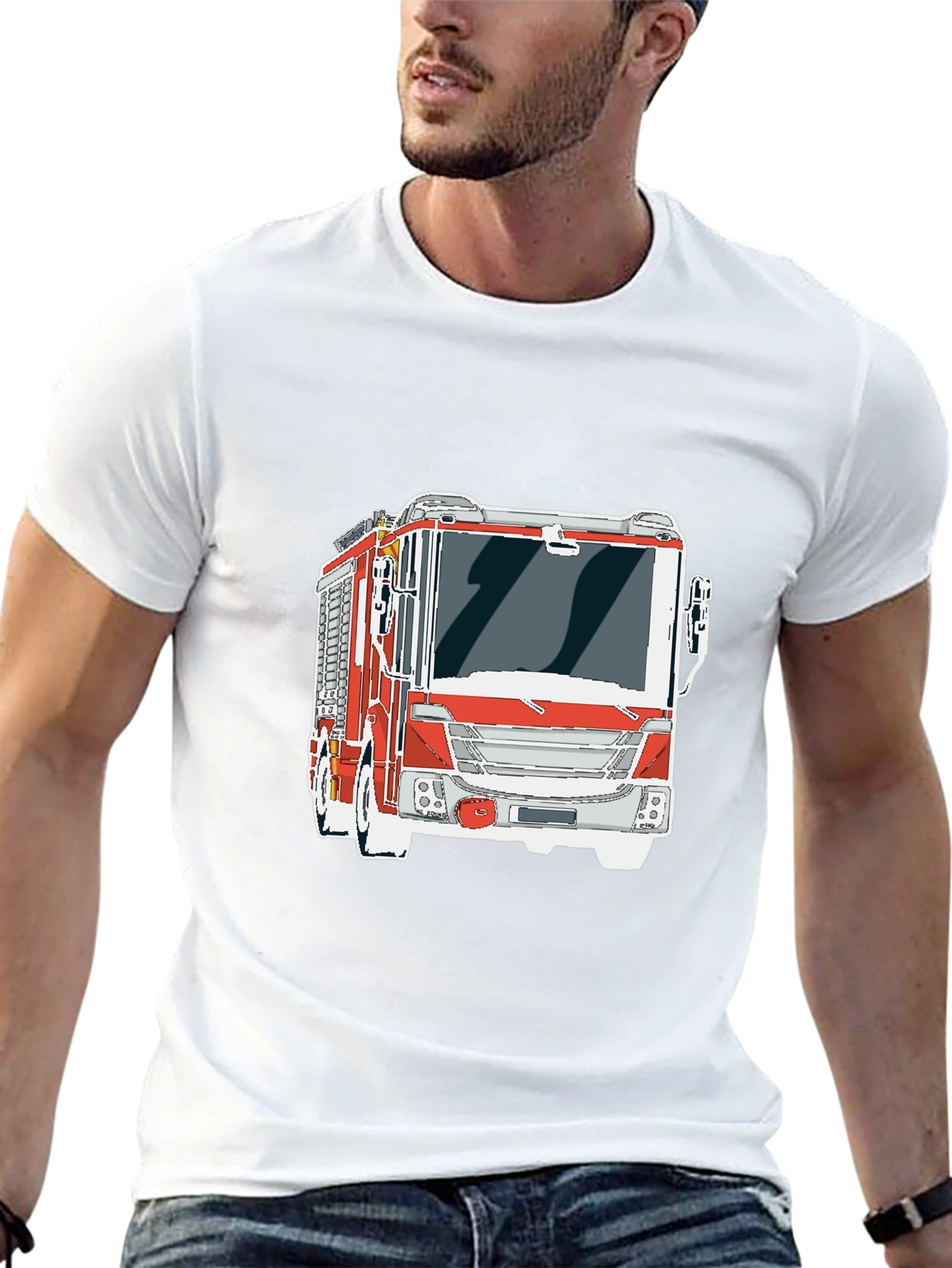 Firetruck Graphic Tee - Cool Fire Engine T-Shirt