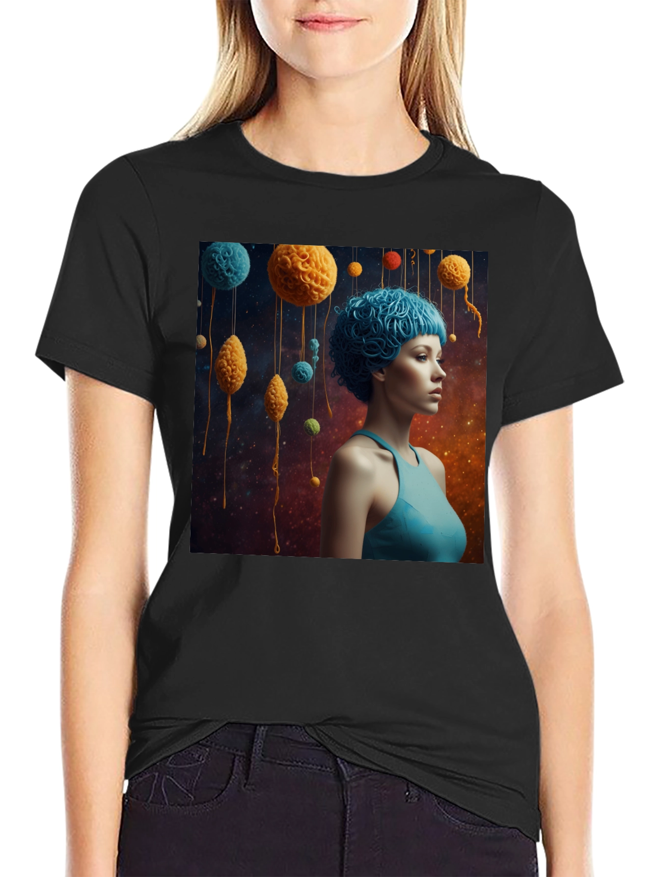 Artsy Graphic Tee - Unique Space Yarn Art Print