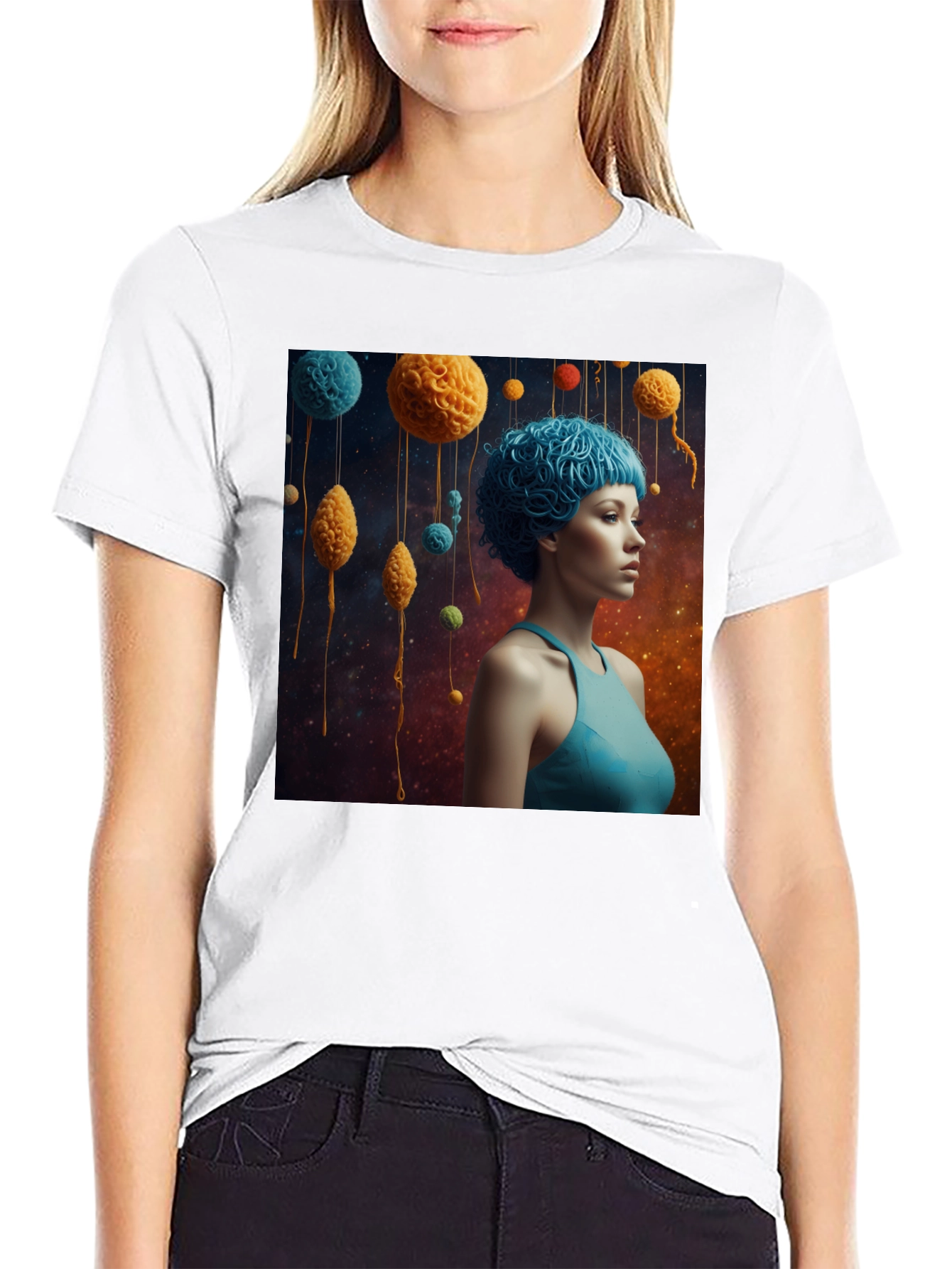 Artsy Graphic Tee - Unique Space Yarn Art Print