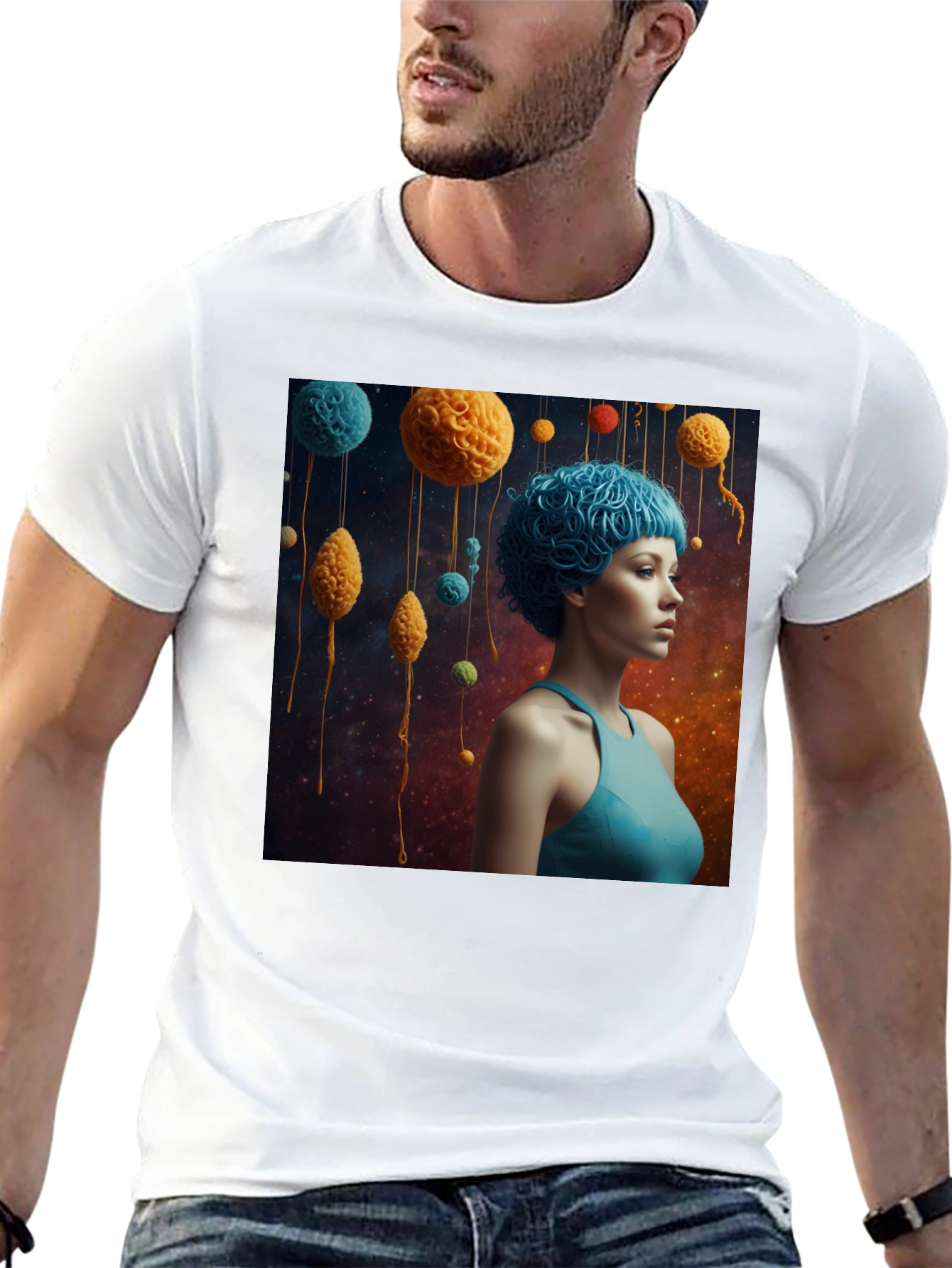 Artsy Graphic Tee - Unique Space Yarn Art Print