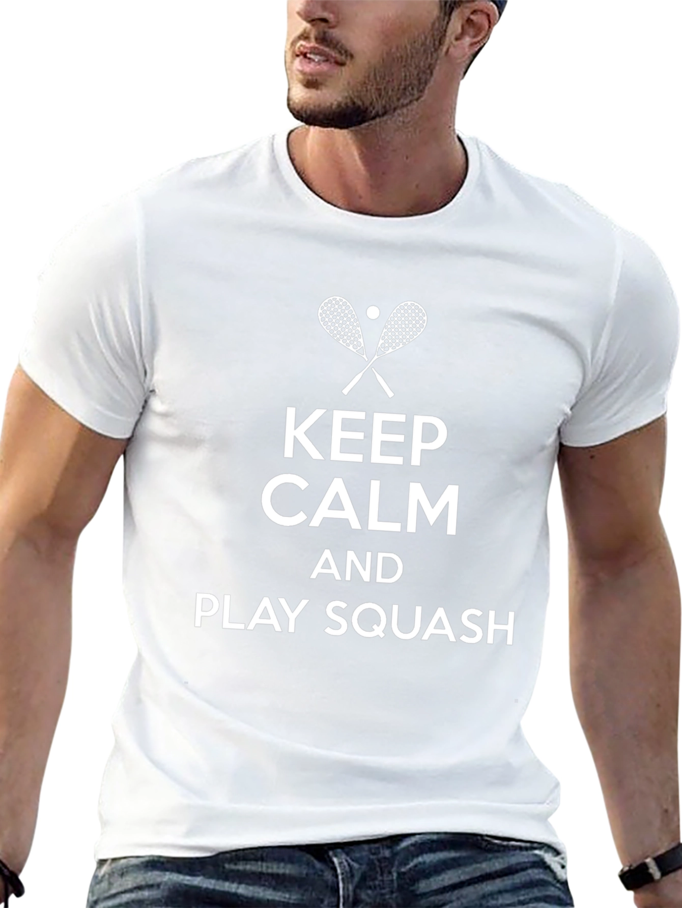 Keep Calm & Play Squash Black T-Shirt