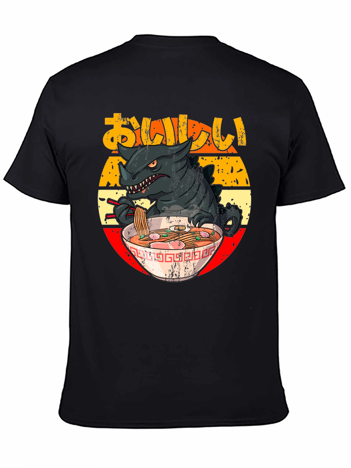 Kaiju Ramen T-Shirt - Godzilla Eating Noodles