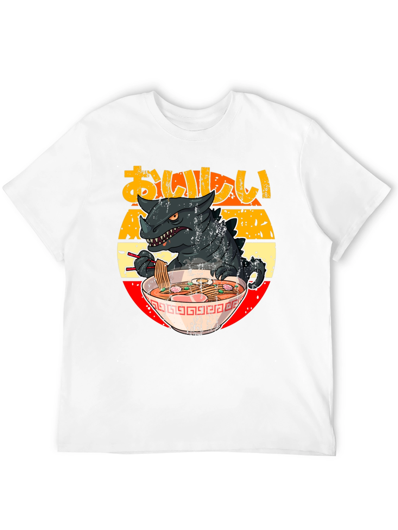 Kaiju Ramen T-Shirt - Godzilla Eating Noodles