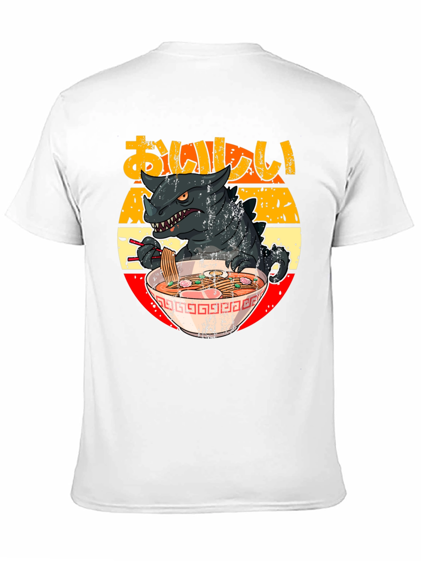 Kaiju Ramen T-Shirt - Godzilla Eating Noodles